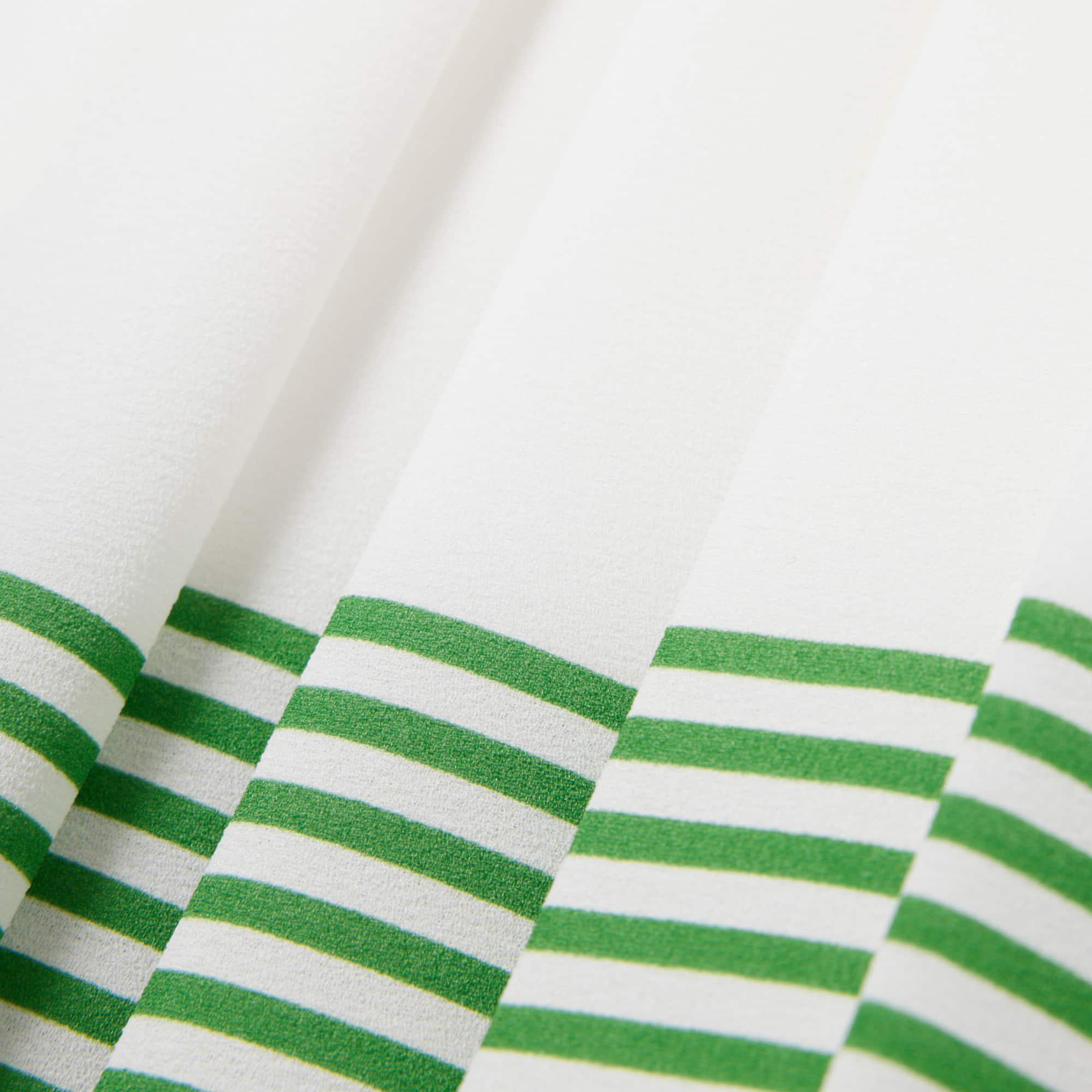 Fluid Crepe Pleated Skirt - Blanc / Vert