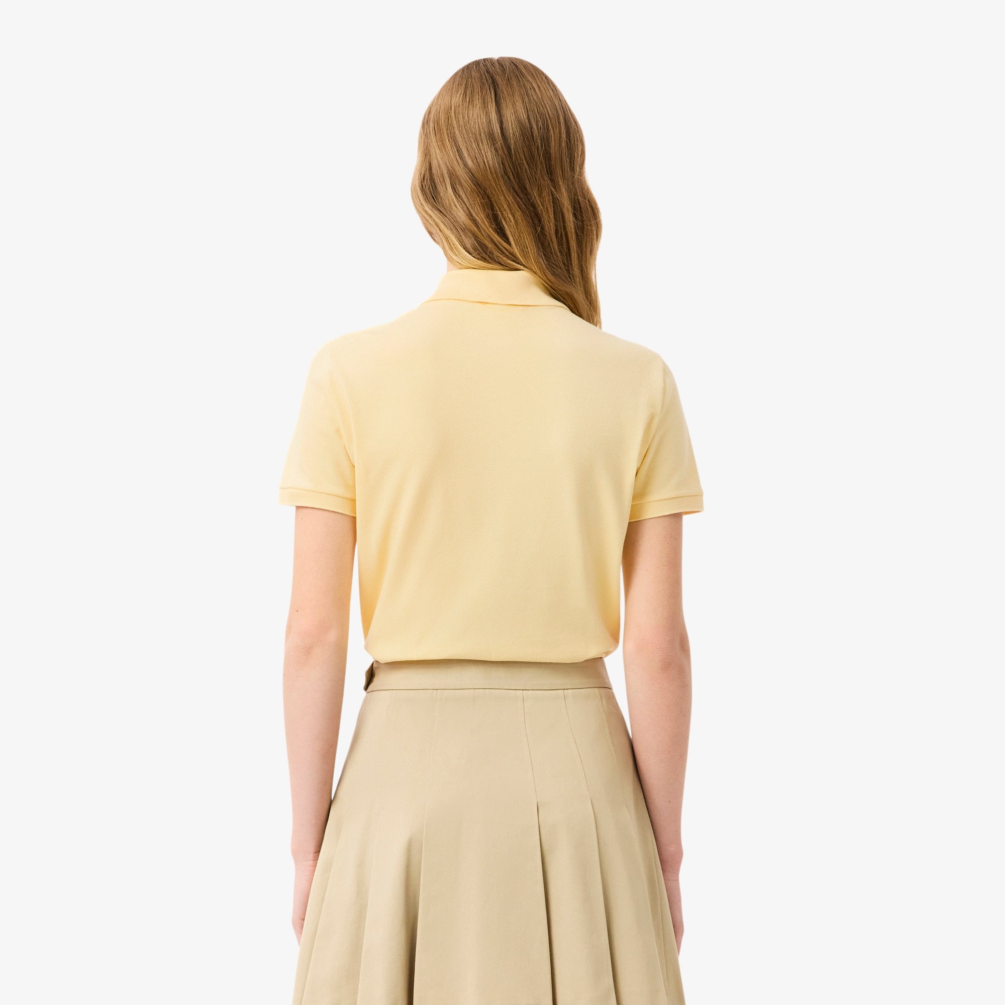 Women's L.12.D Slim Fit Stretch Mini Piqué Polo - Yellow