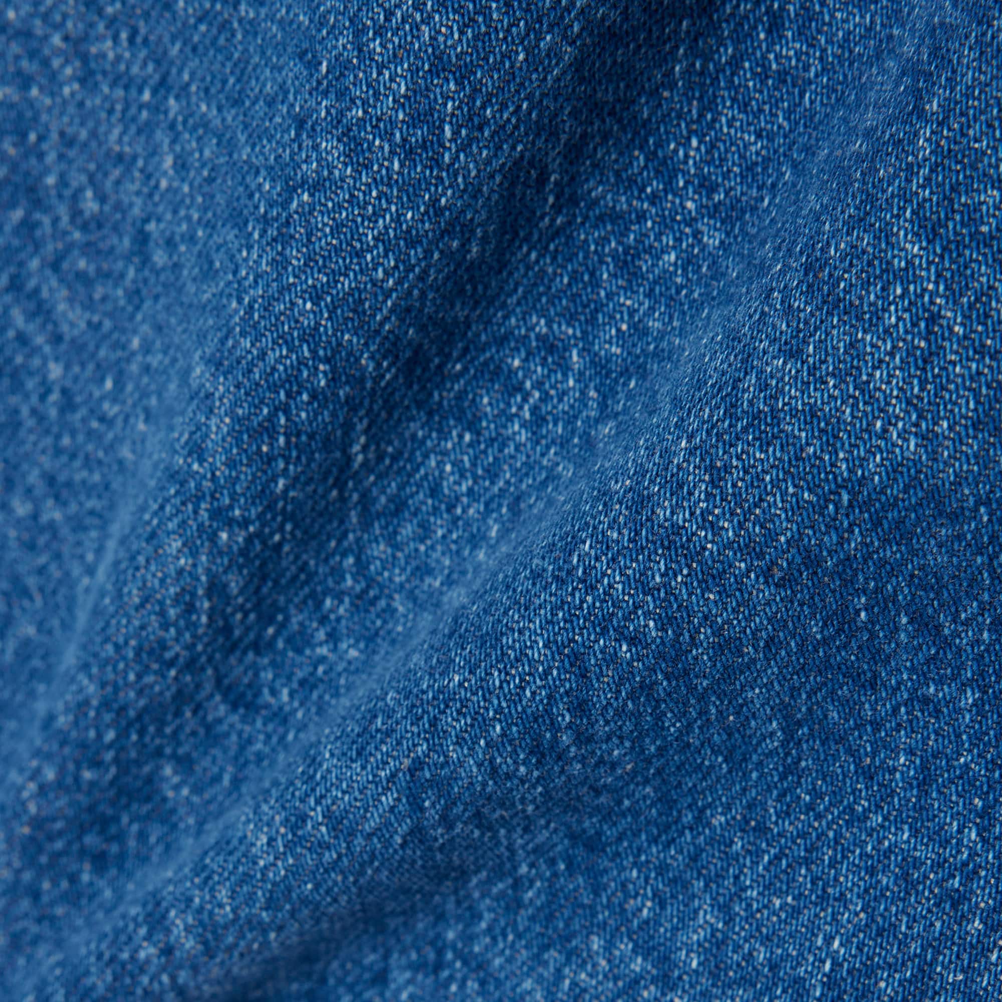 Cotton Denim Shorts - Blue Chine