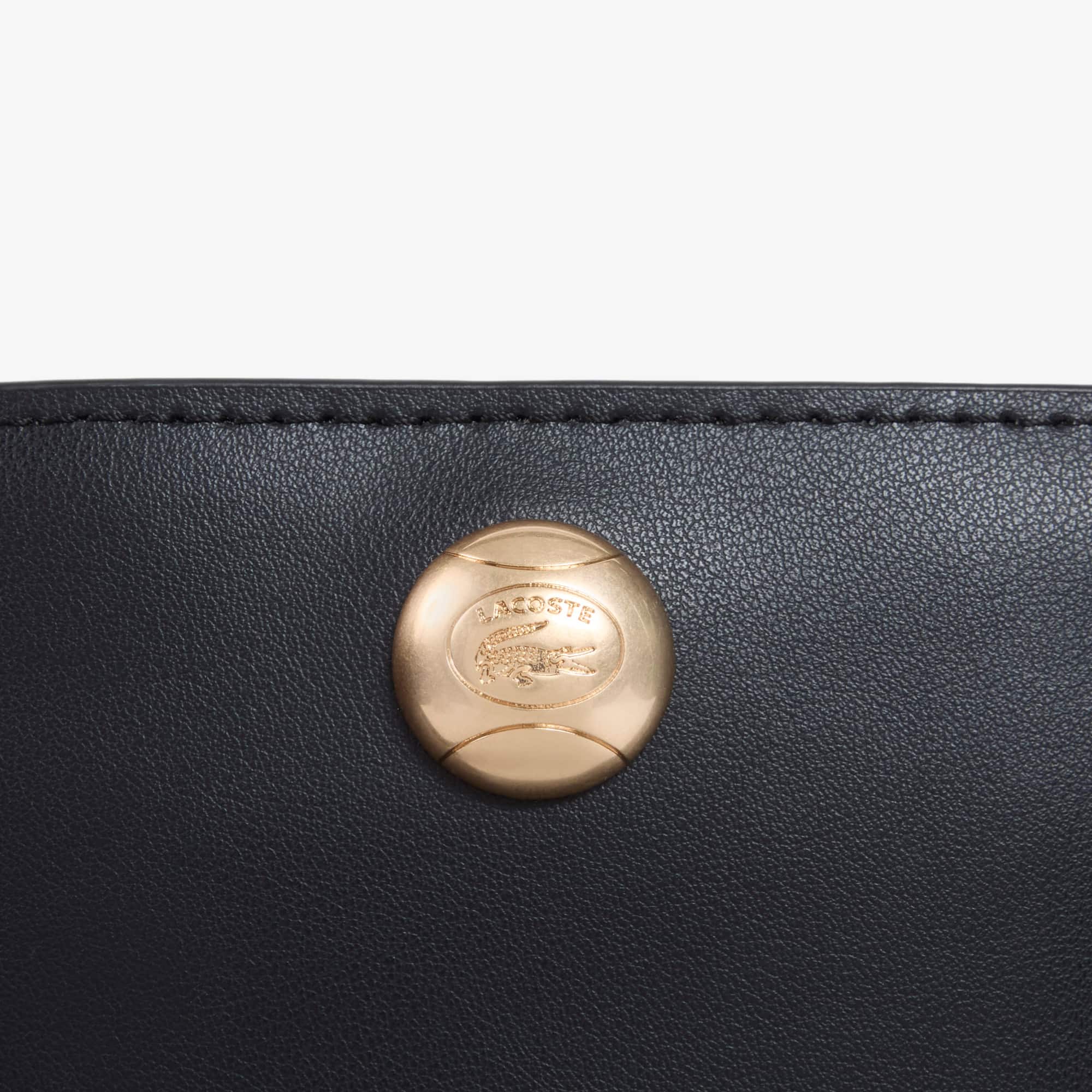 Small Tennis Bliss Leather Bucket Bag - Black
