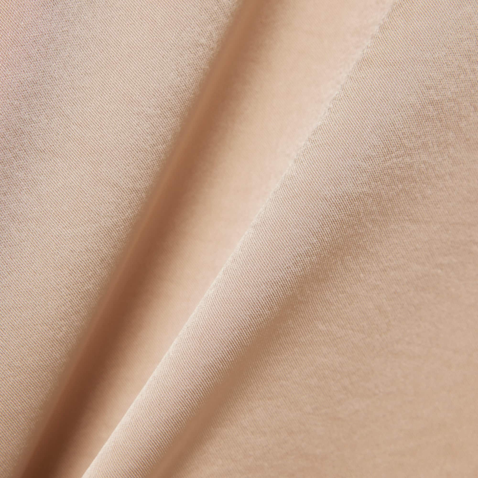 Relaxed Fit Satin Polo - Beige