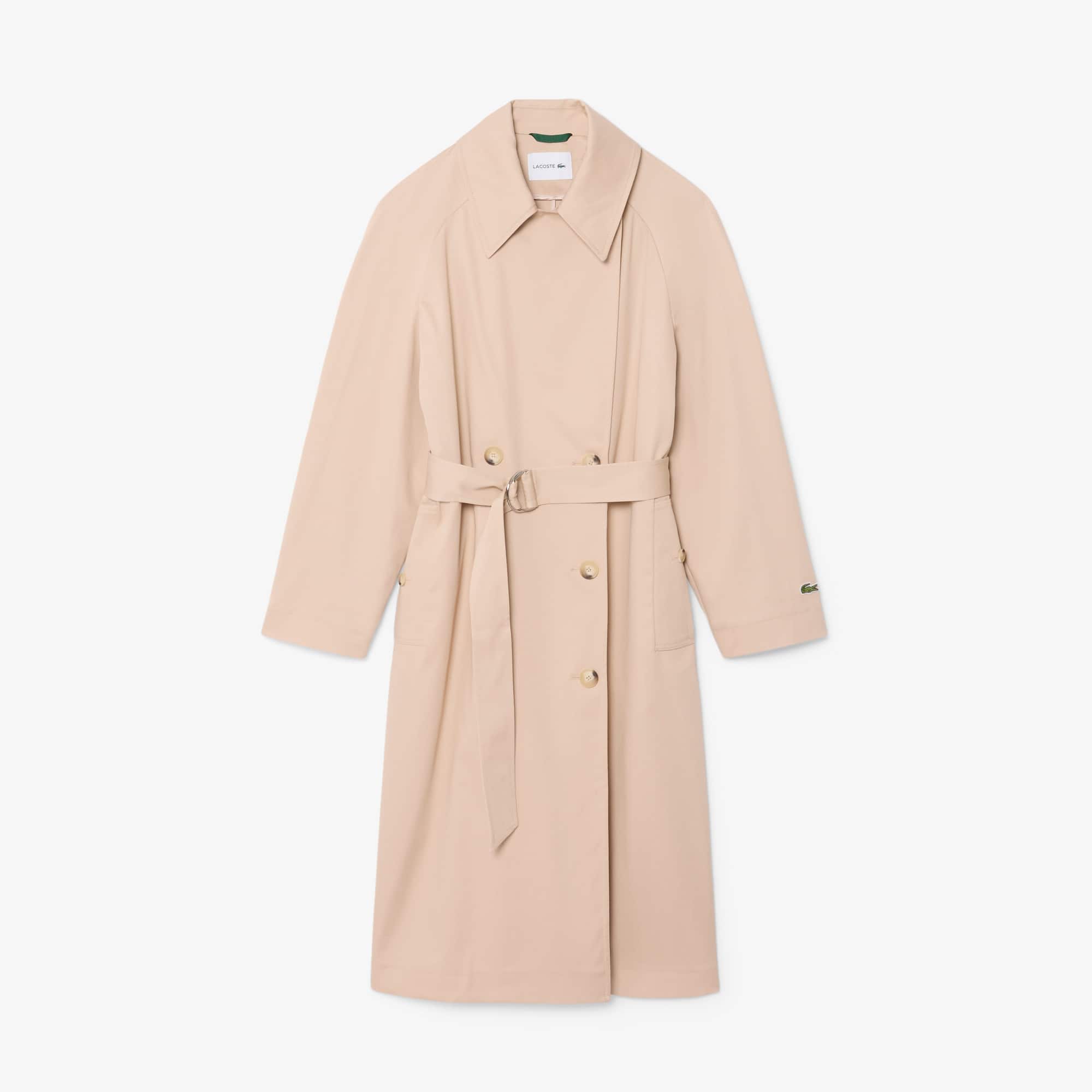 Oversized Water-Repellent Trench Coat - Beige