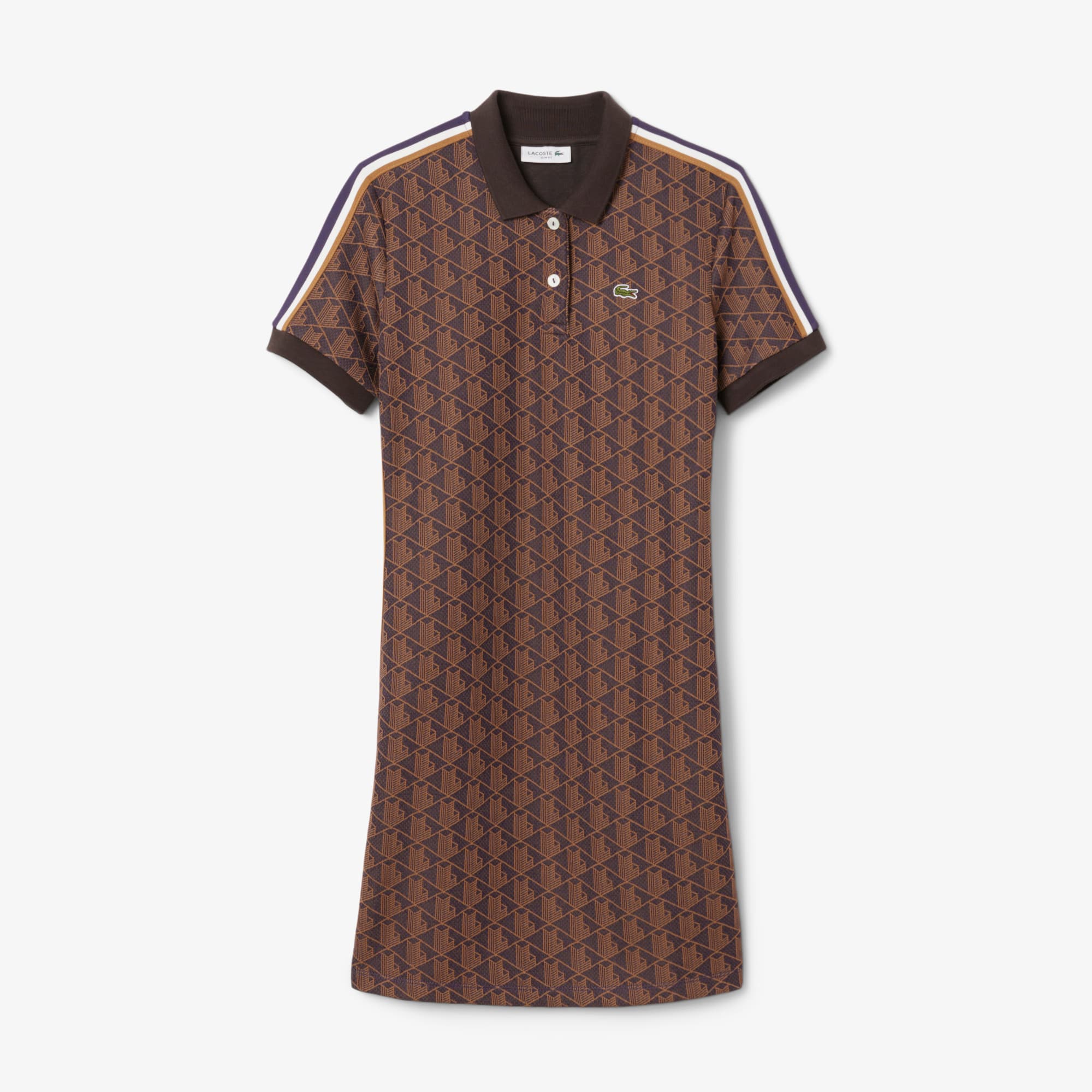 Women's Slim Fit Monogram Polo Dress - Purple / Brown