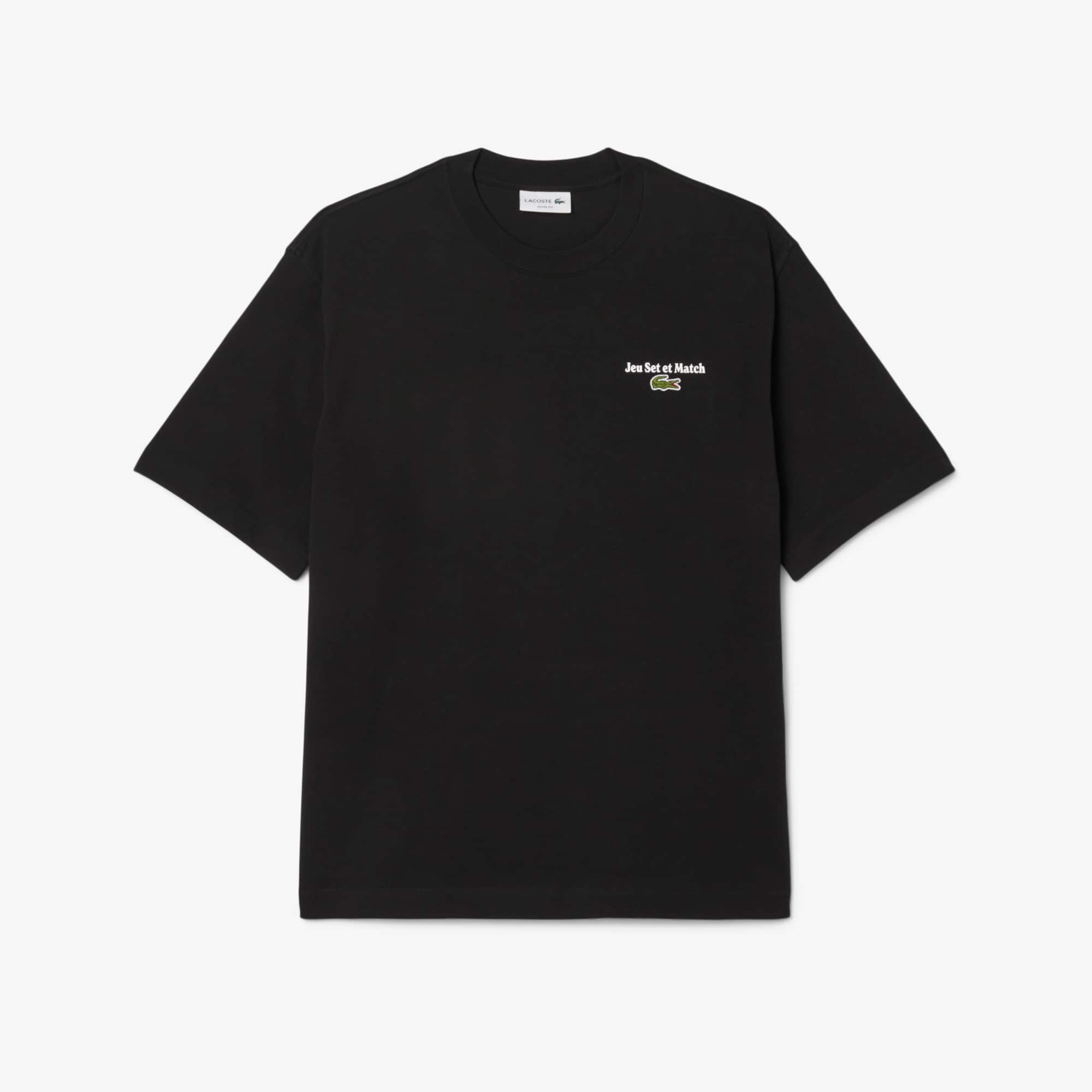 Men's Loose Fit Heavy Jersey Printed T-Shirt - Black
