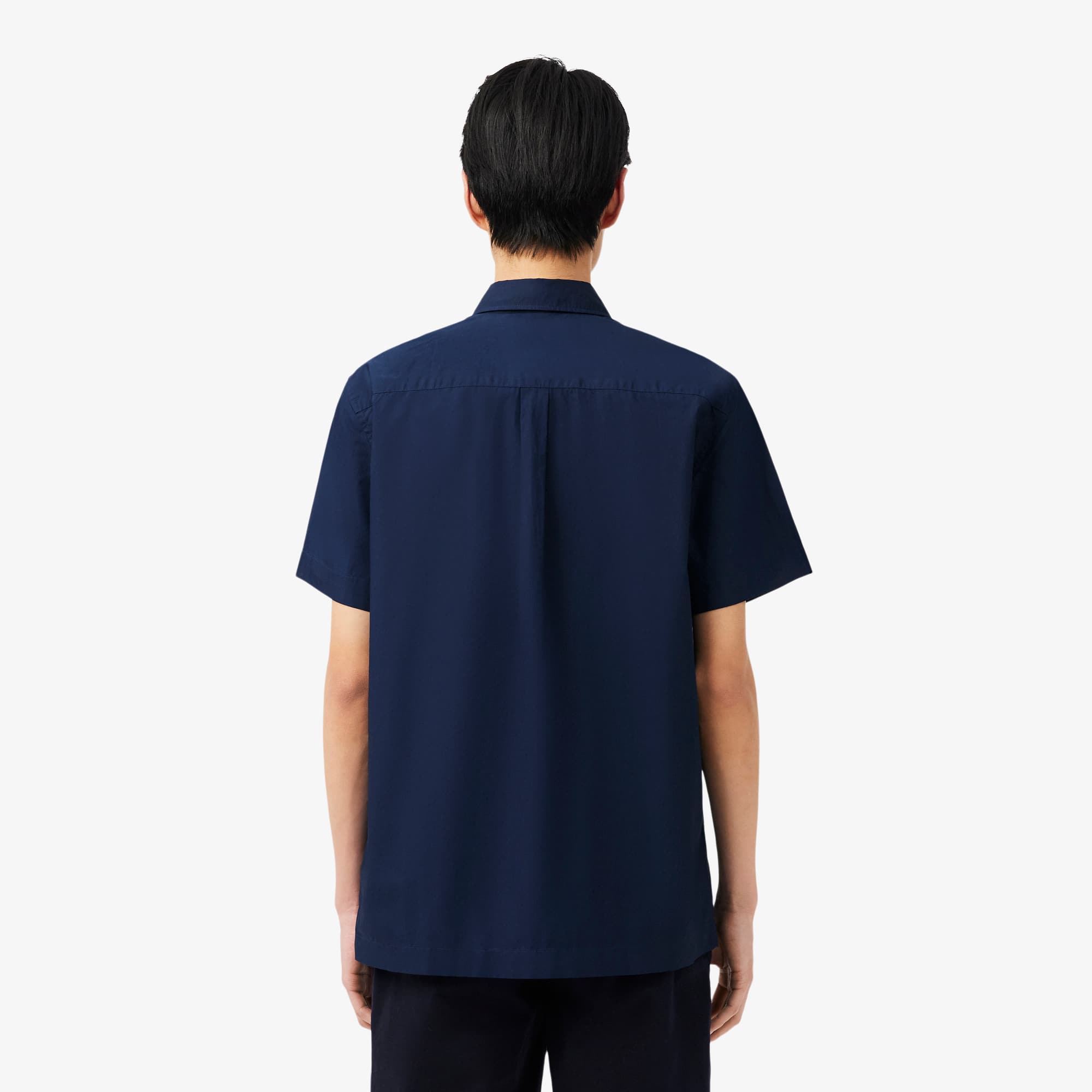 Regular Fit Short Sleeved Poplin Shirt - Navy Blue
