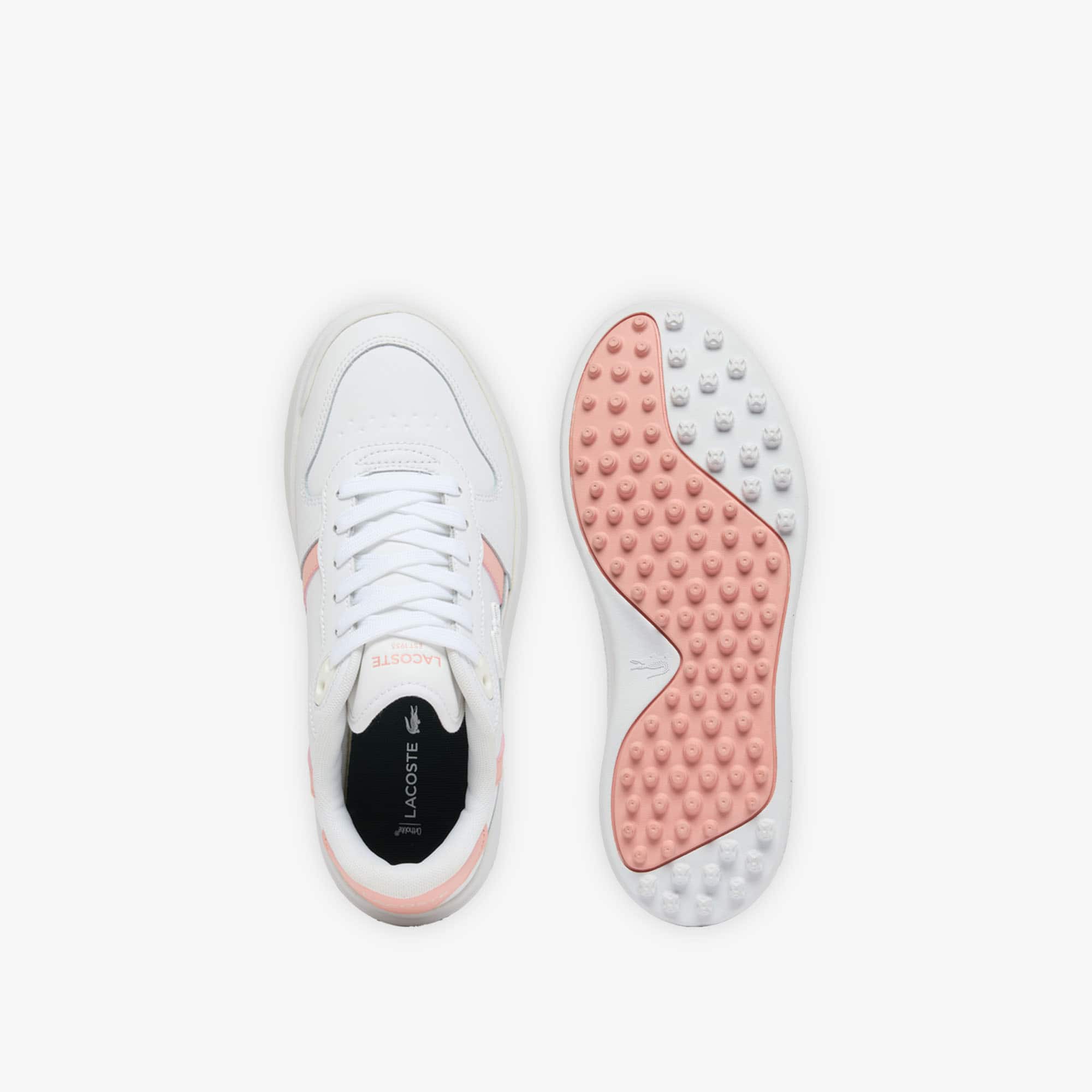 Women's T-Clip Leather Golf Shoes - WHITE/PINK