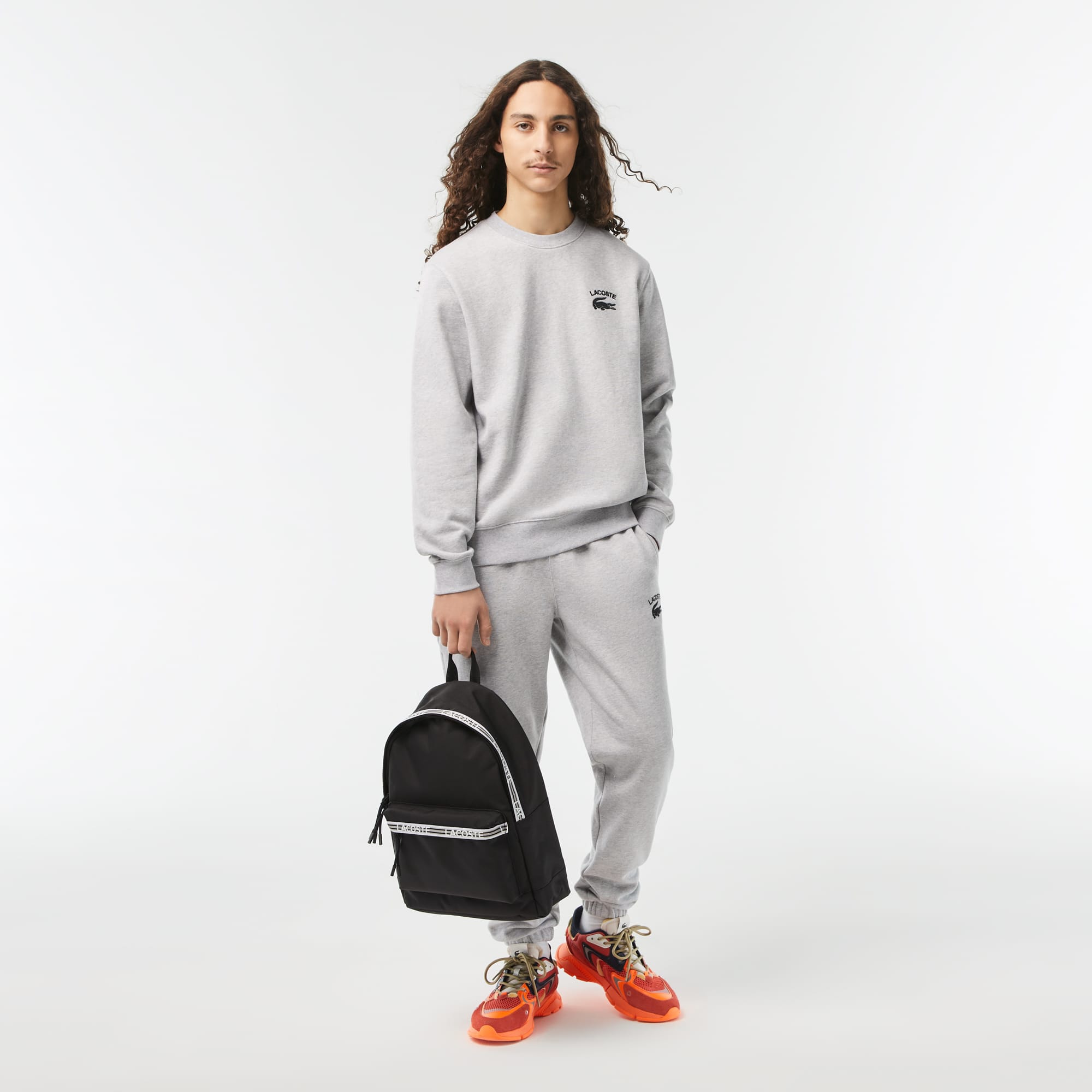 Backpack with Zipped Logo Straps - Noir blanc