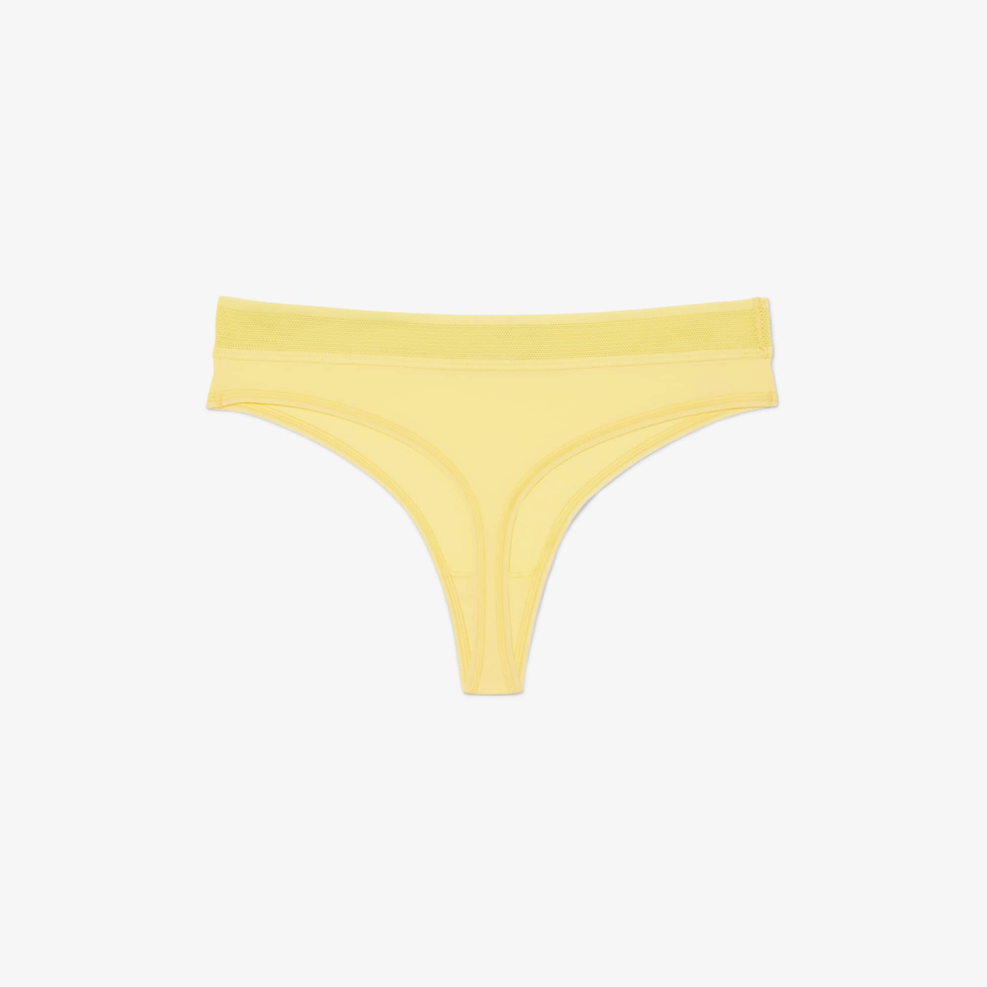 Logo Waist Microfiber String Briefs - Pastel yellow