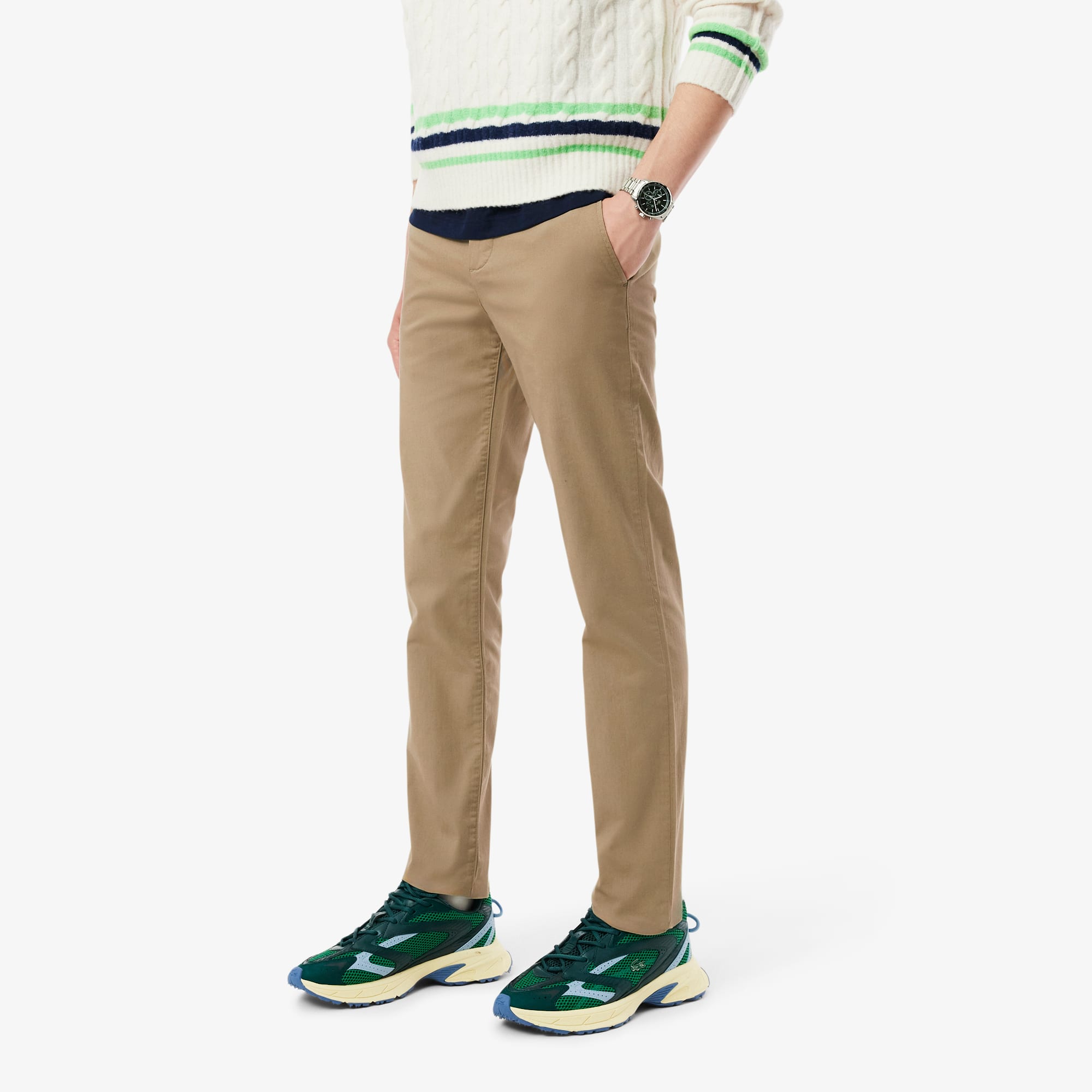 Men's Slim Fit Stretch Cotton Pants - Beige