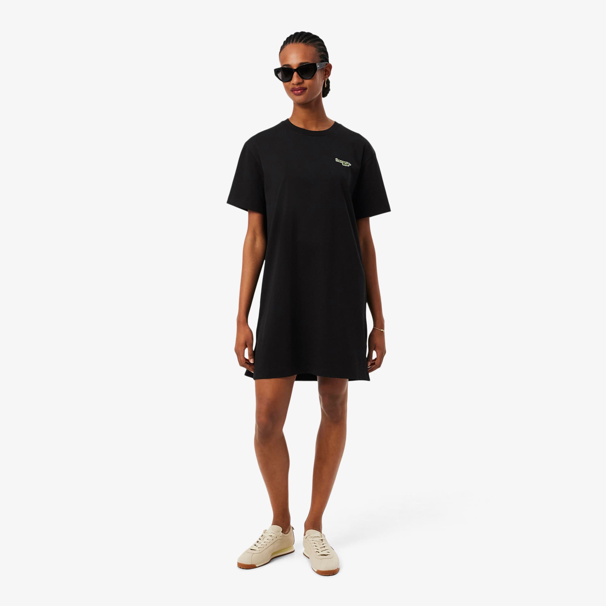 Oversized cotton T-Shirt dress - Black