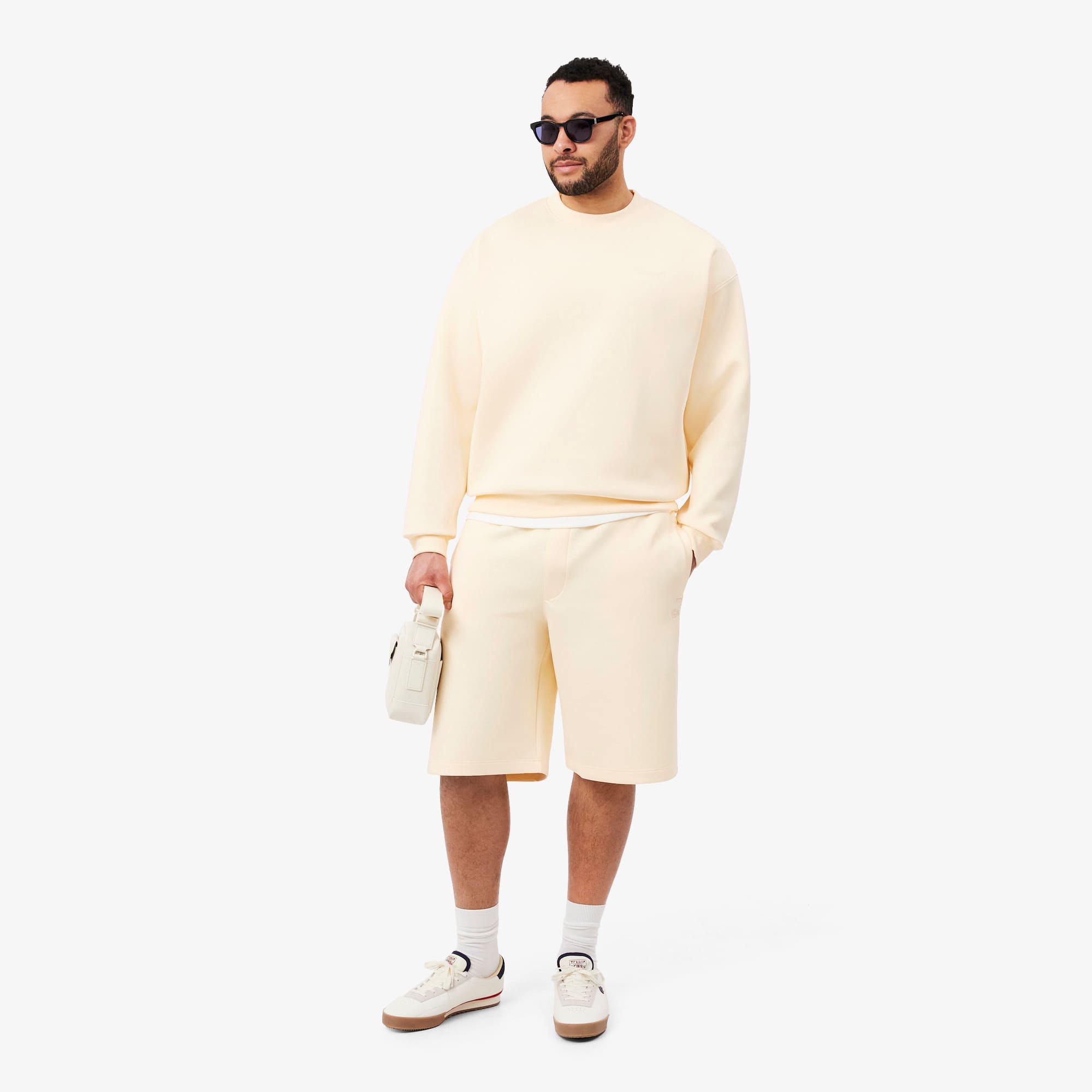 Relaxed Fit Interlock Shorts - Beige