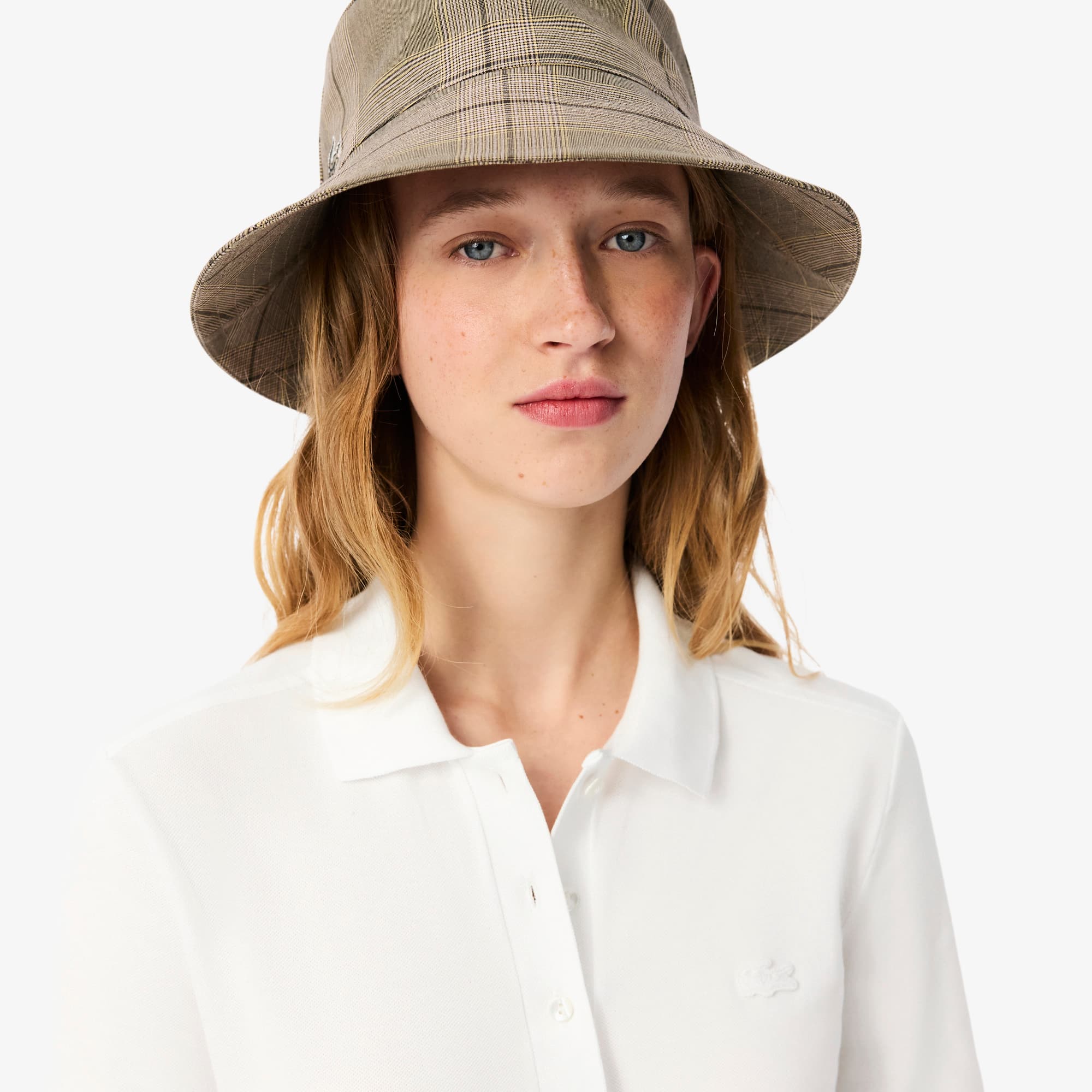 Women's Slim Fit L.12.D Stretch Mini Piqué Polo - White