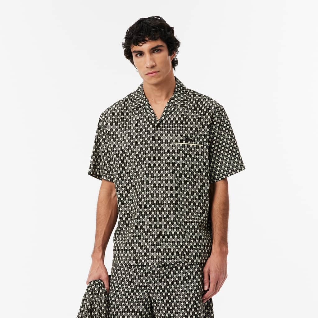 Relaxed Fit Short Sleeved Shirt - Marron / Beige