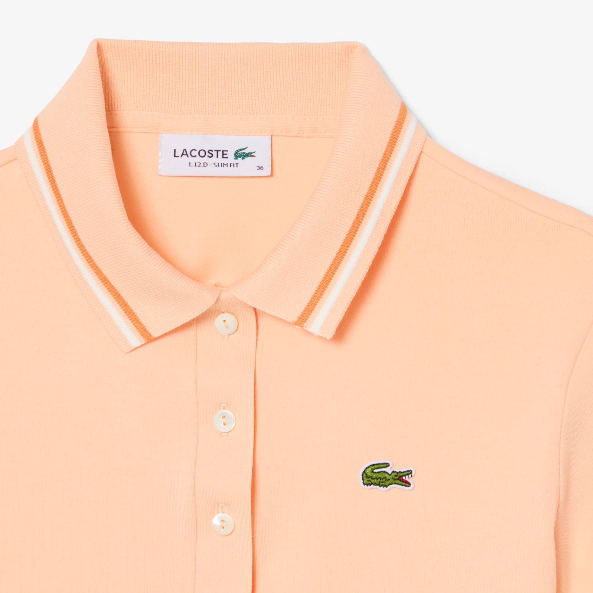 Women's L.12.D Slim Fit Trim Detail Polo - Rose Pale / Blanc / Orange