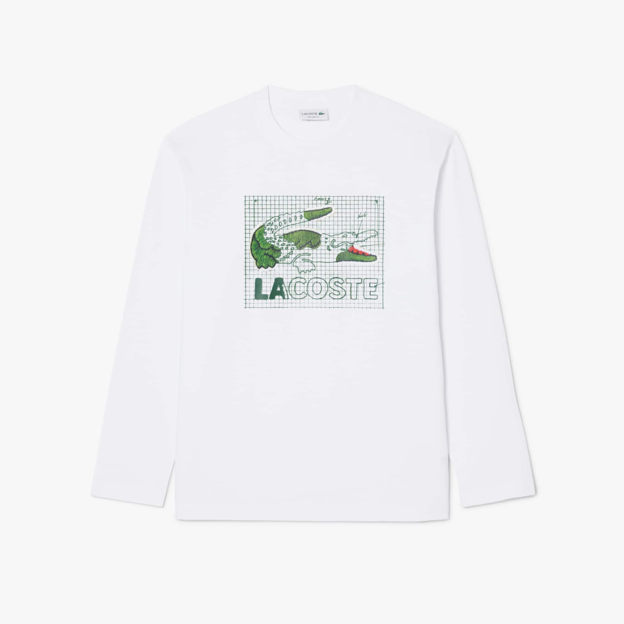 Relaxed Fit Long Sleeved Heavy Cotton T-Shirt - White