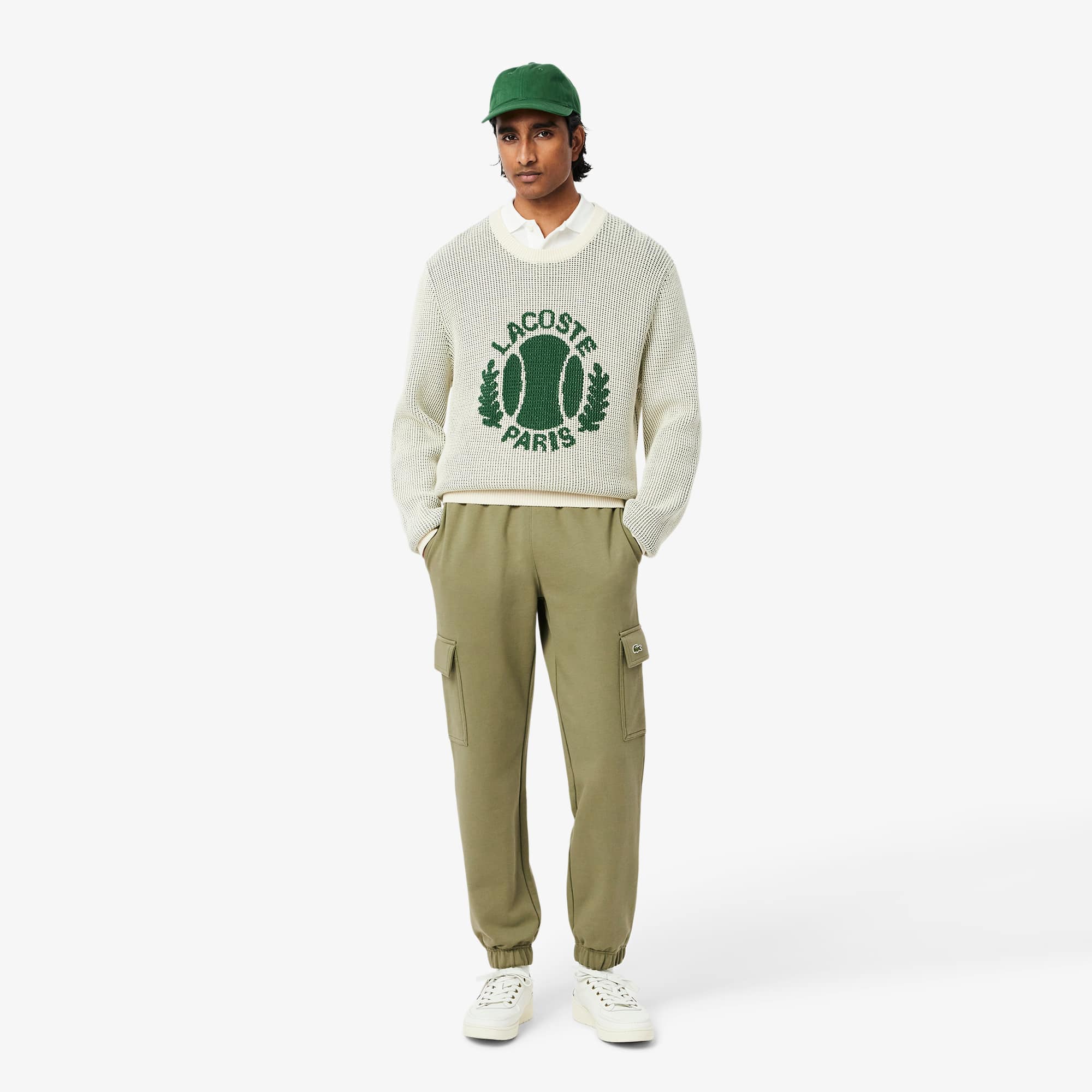 Men's Fleece Cargo Sweatpants - Khaki Green