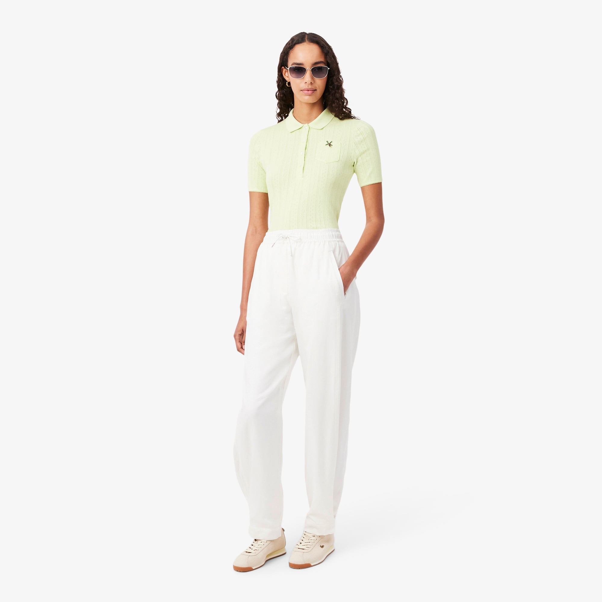 Wide Fit Fluid Pants - White