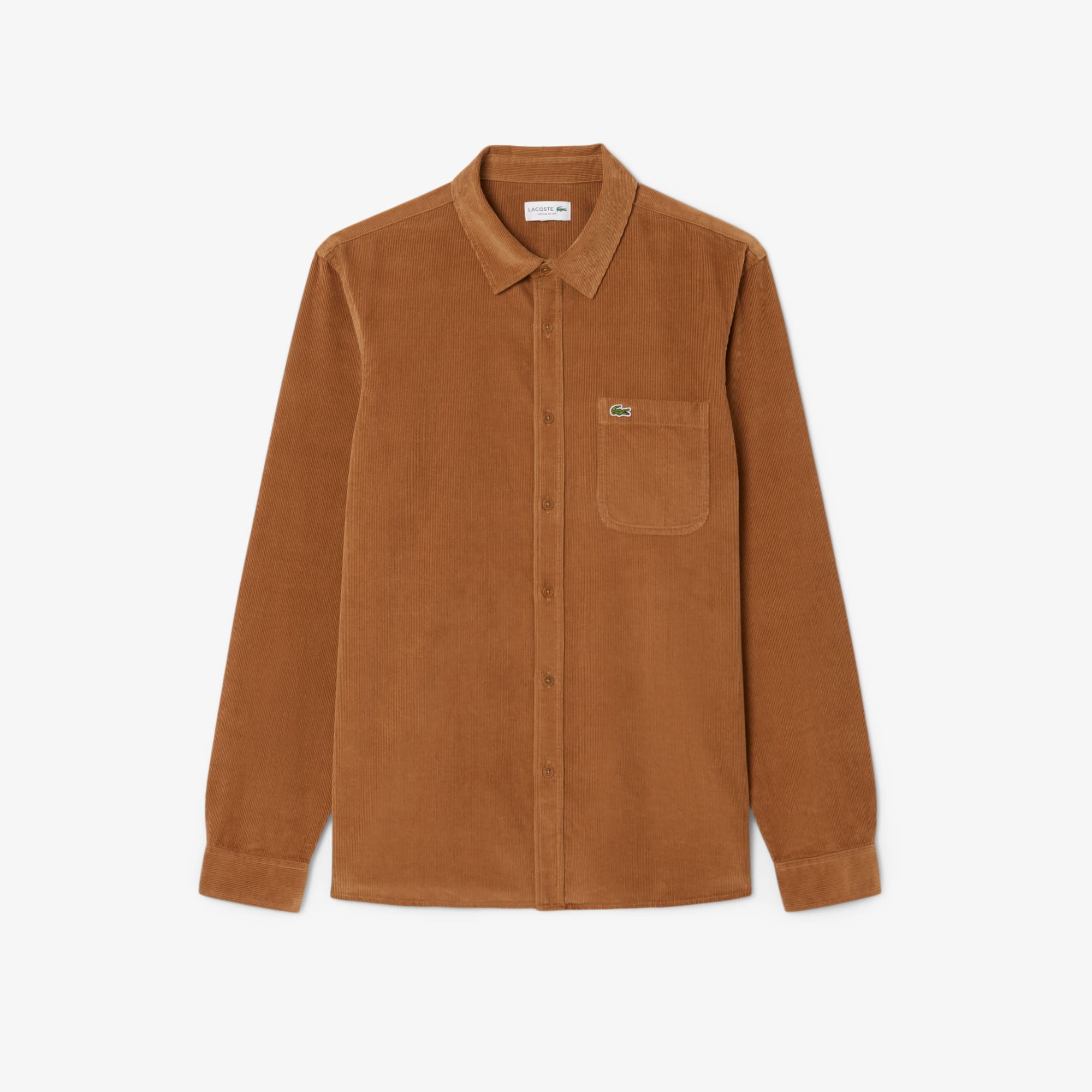 Men's Regular Fit Velour Shirt - Brown