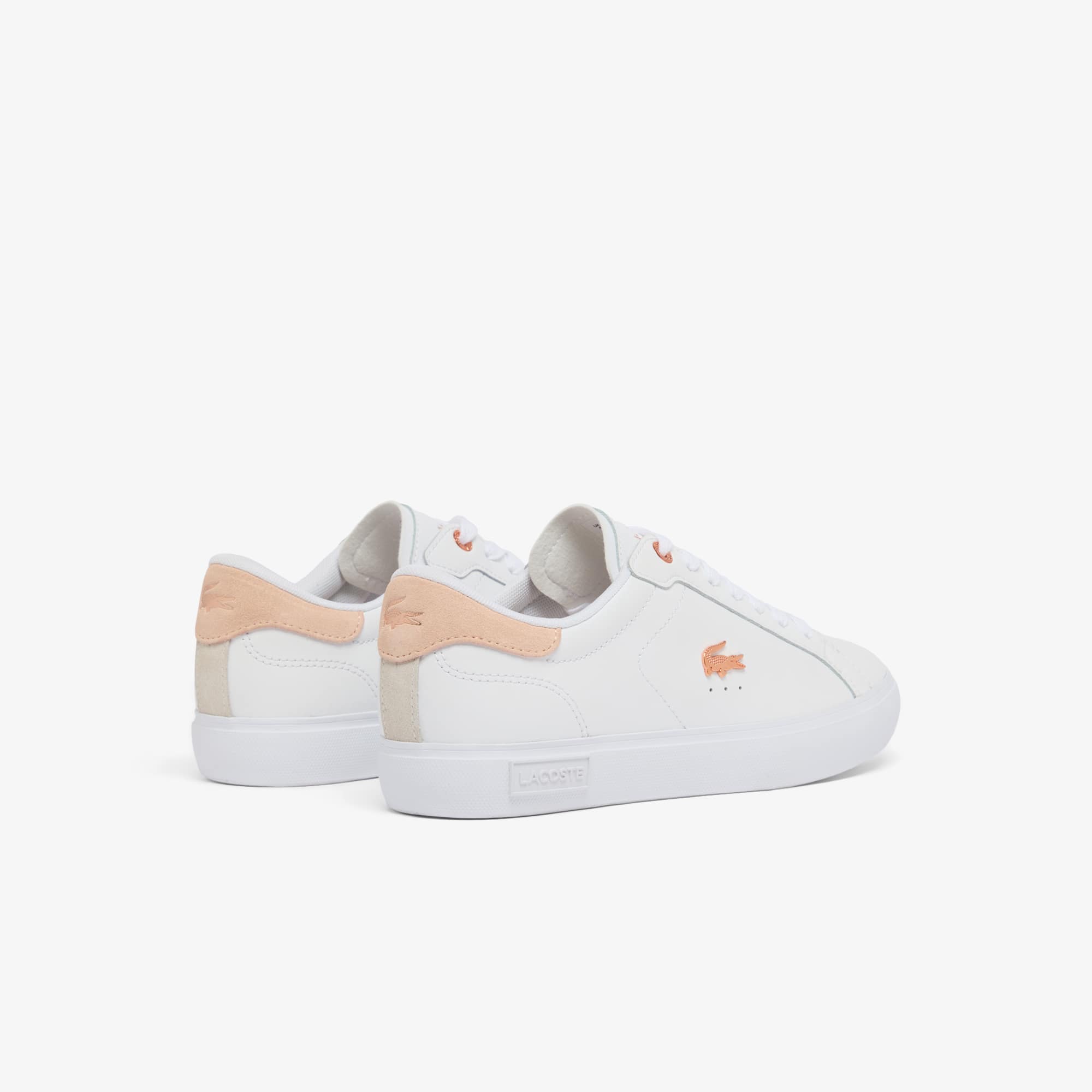 Women's Powercourt Leather Sneakers - WHT/LT PINK