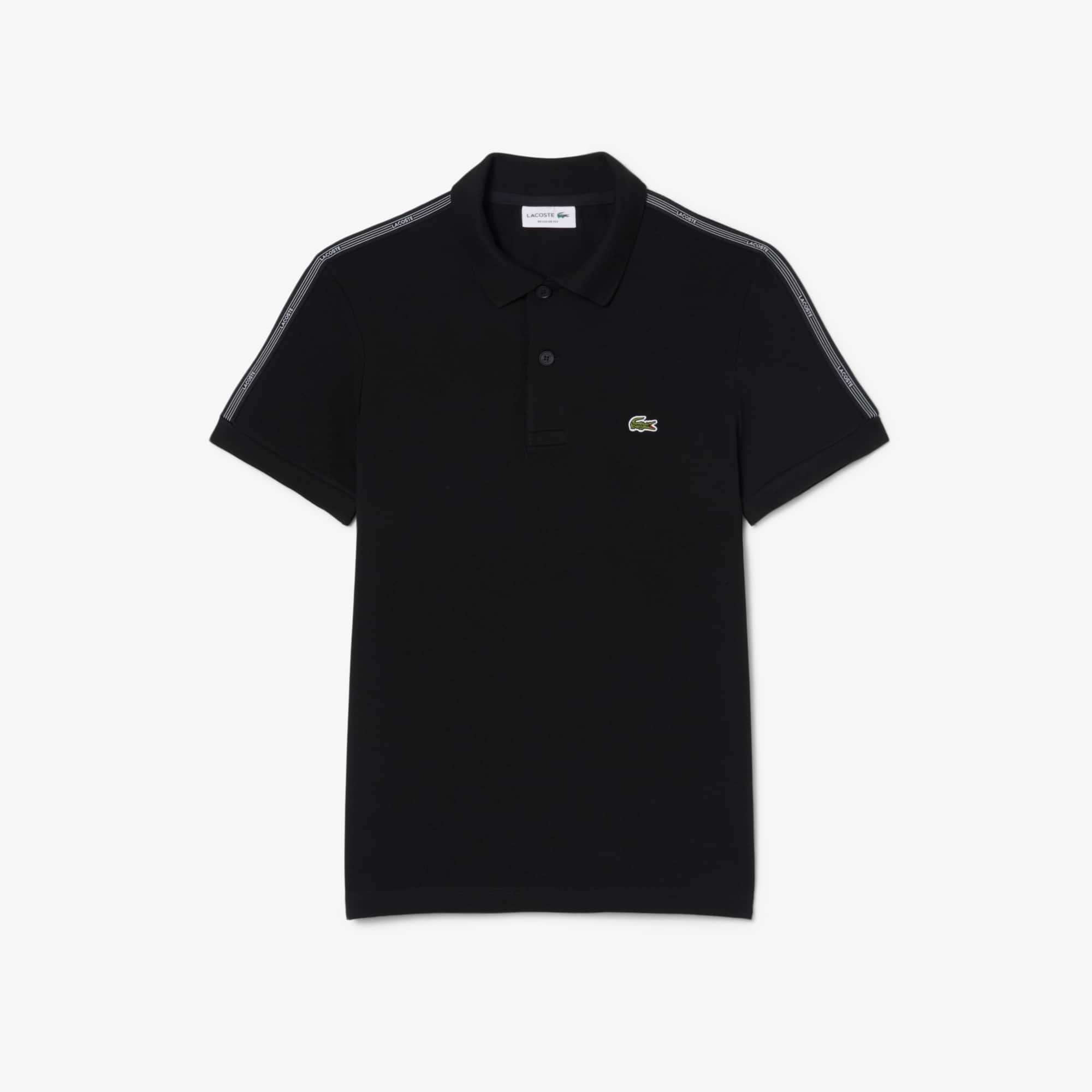 Regular Fit Logo Stripe Polo - Black