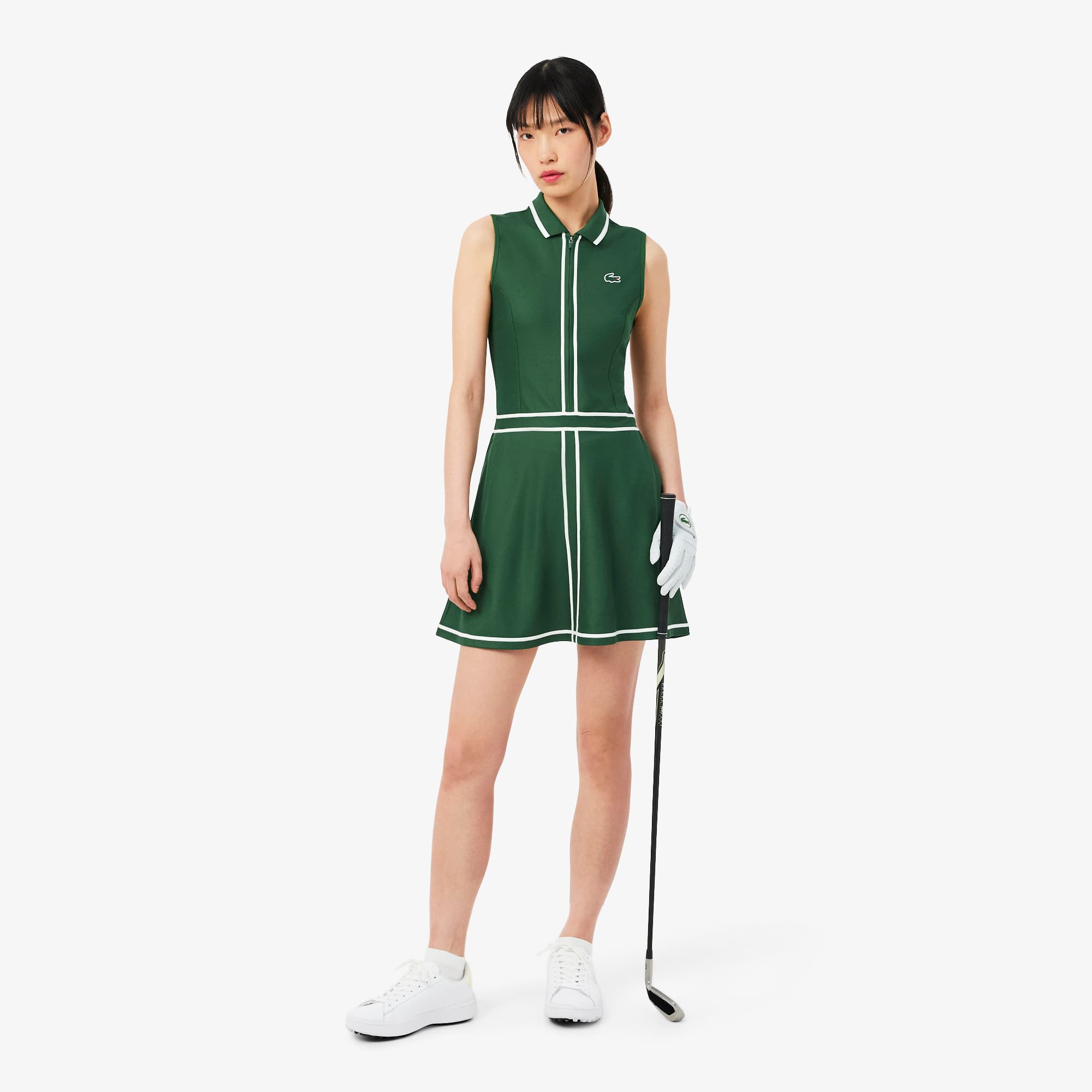 Women's Ultra Dry Heritage Trim Golf Dress - Green / White / Green