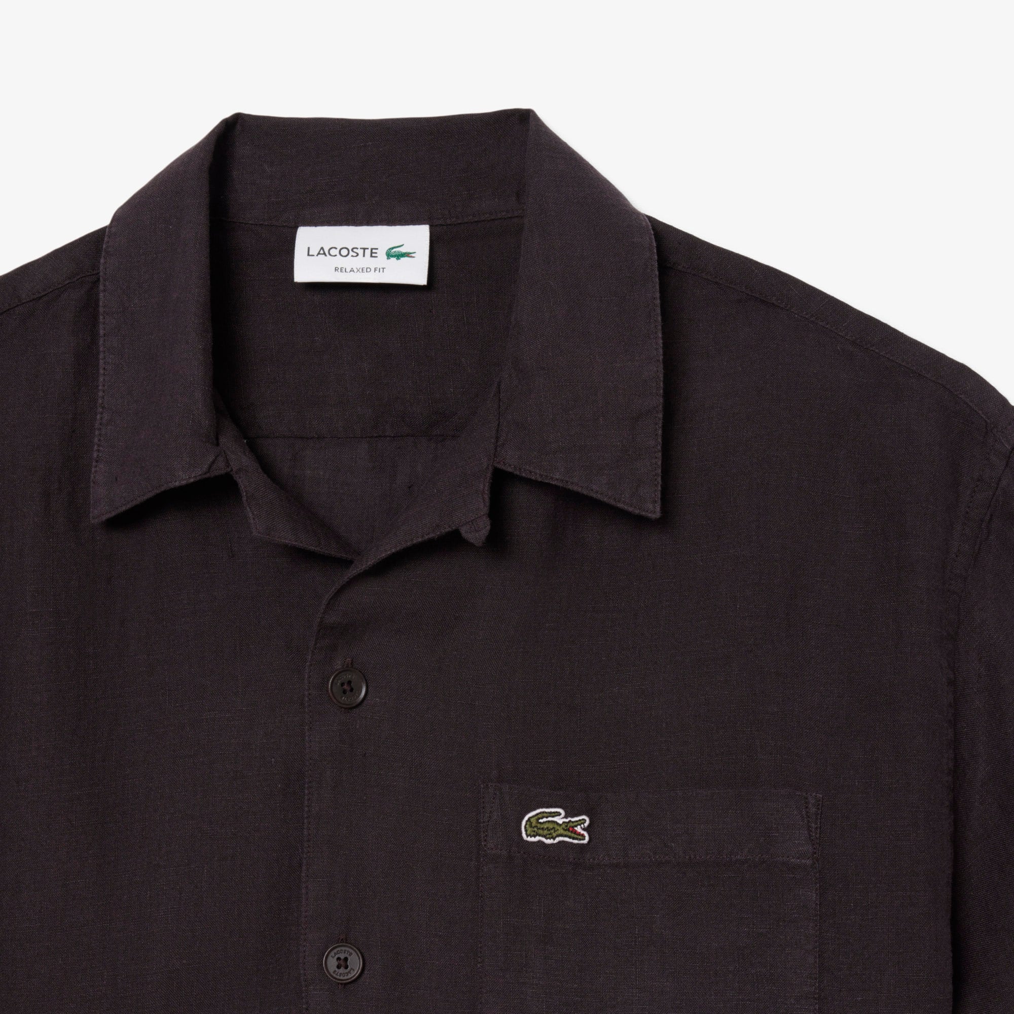 Relaxed Fit Linen Shirt - Brown