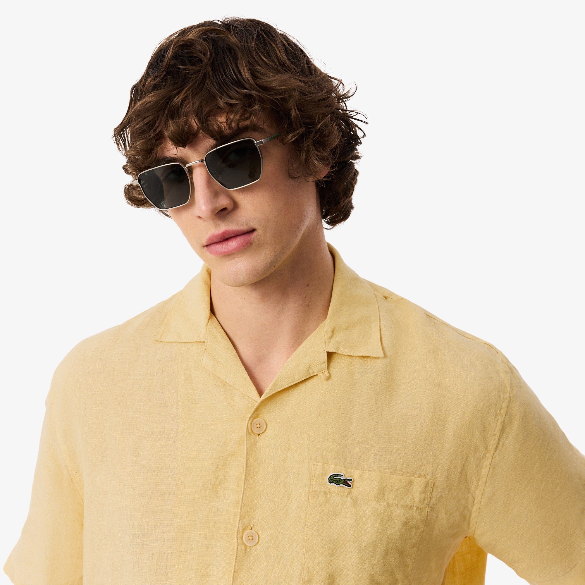 Relaxed Fit Linen Shirt - Jaune
