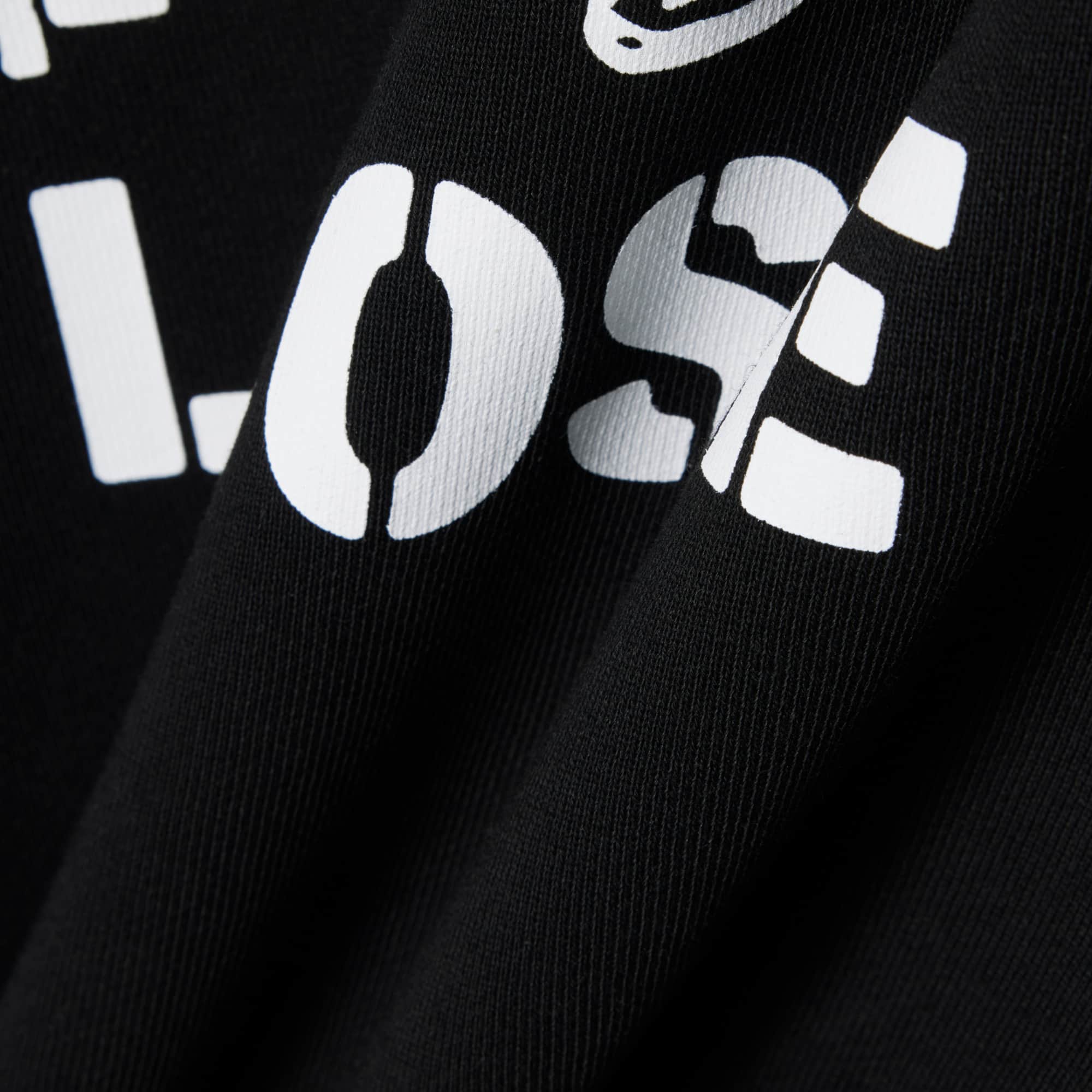 Loose Fit Printed Hoodie - Black