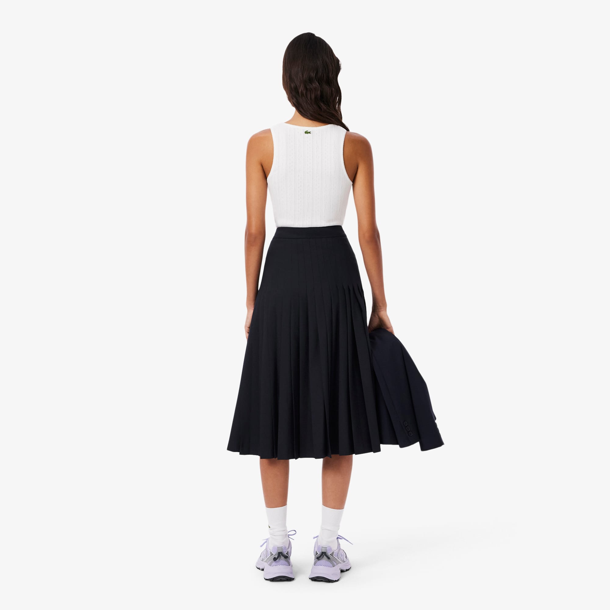 Women's Pleated Wool Midi Wrap Skirt - Abysm blue