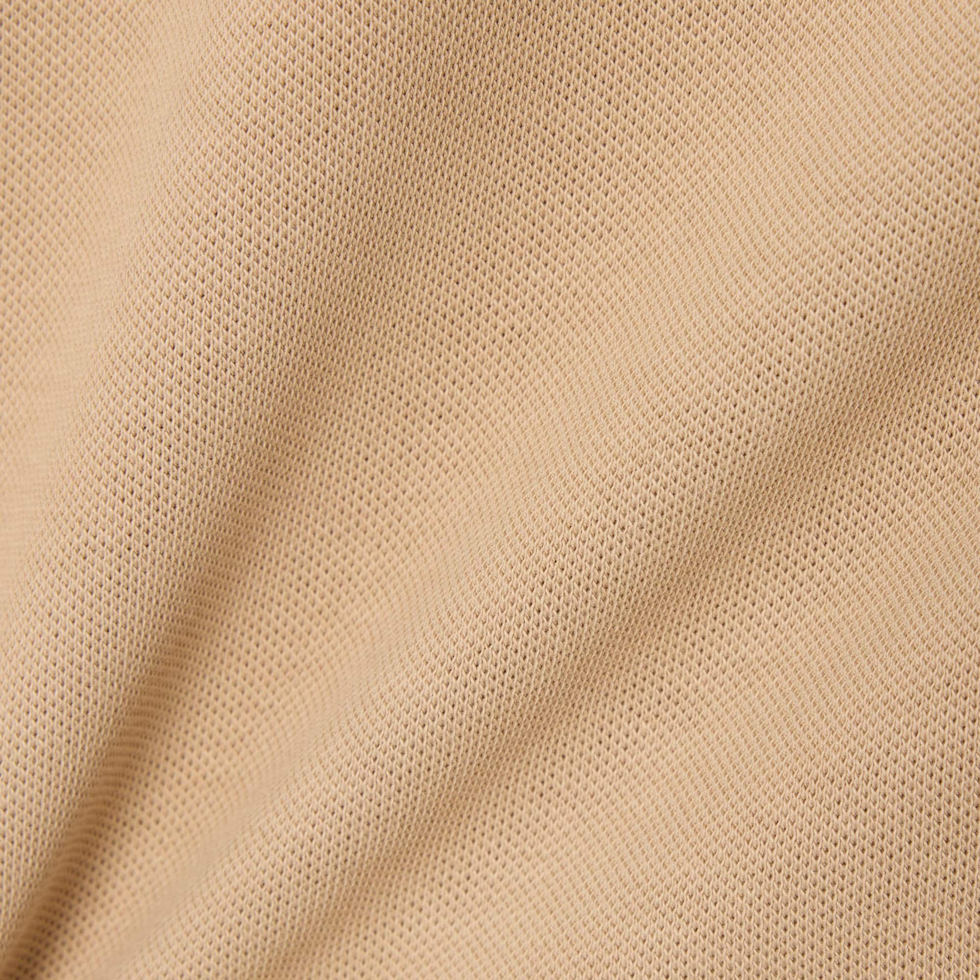 Men's Stretch Piqué Striped Collar T-Shirt - Beige