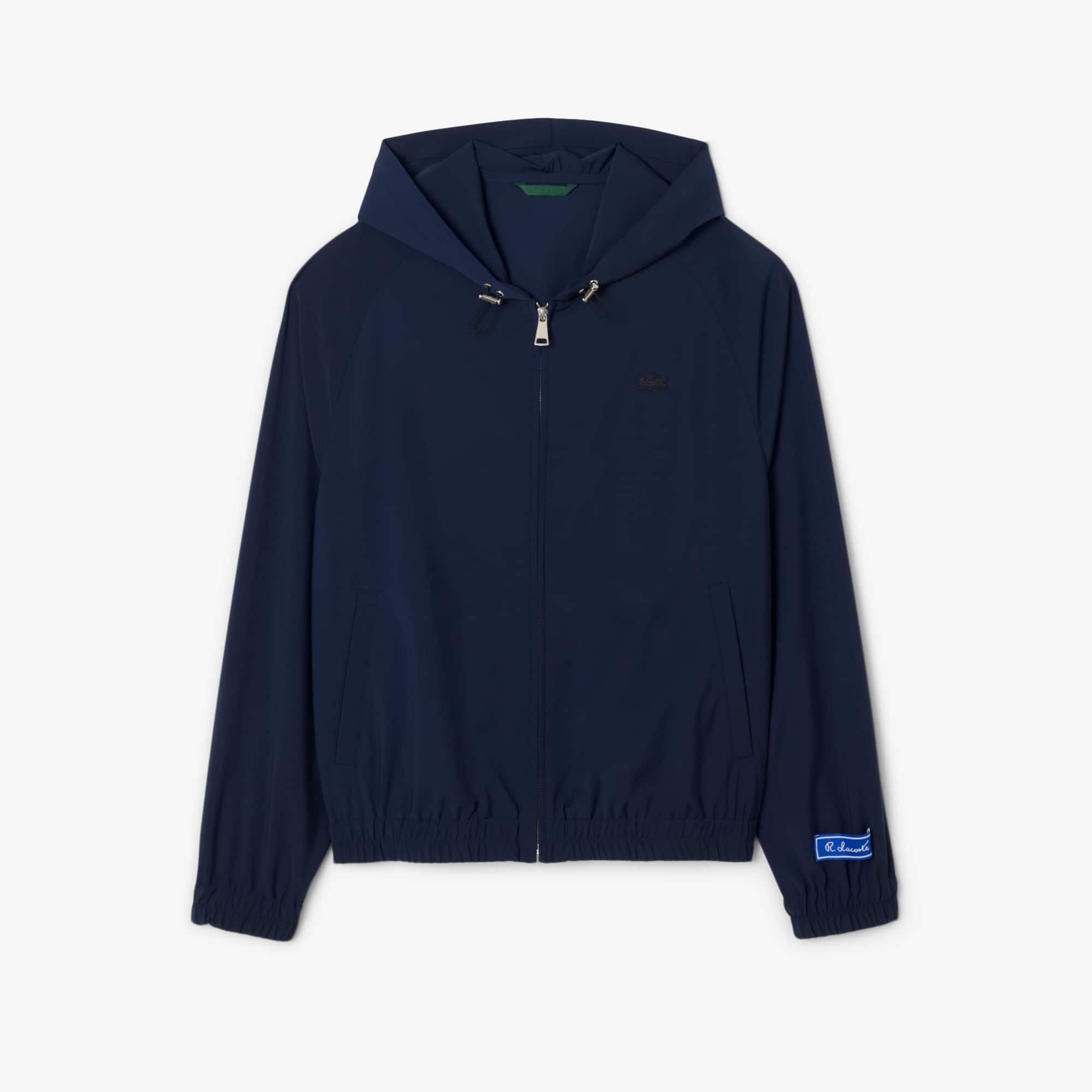 Men's Wool Blend Flannel Hooded Jacket - Navy Blue