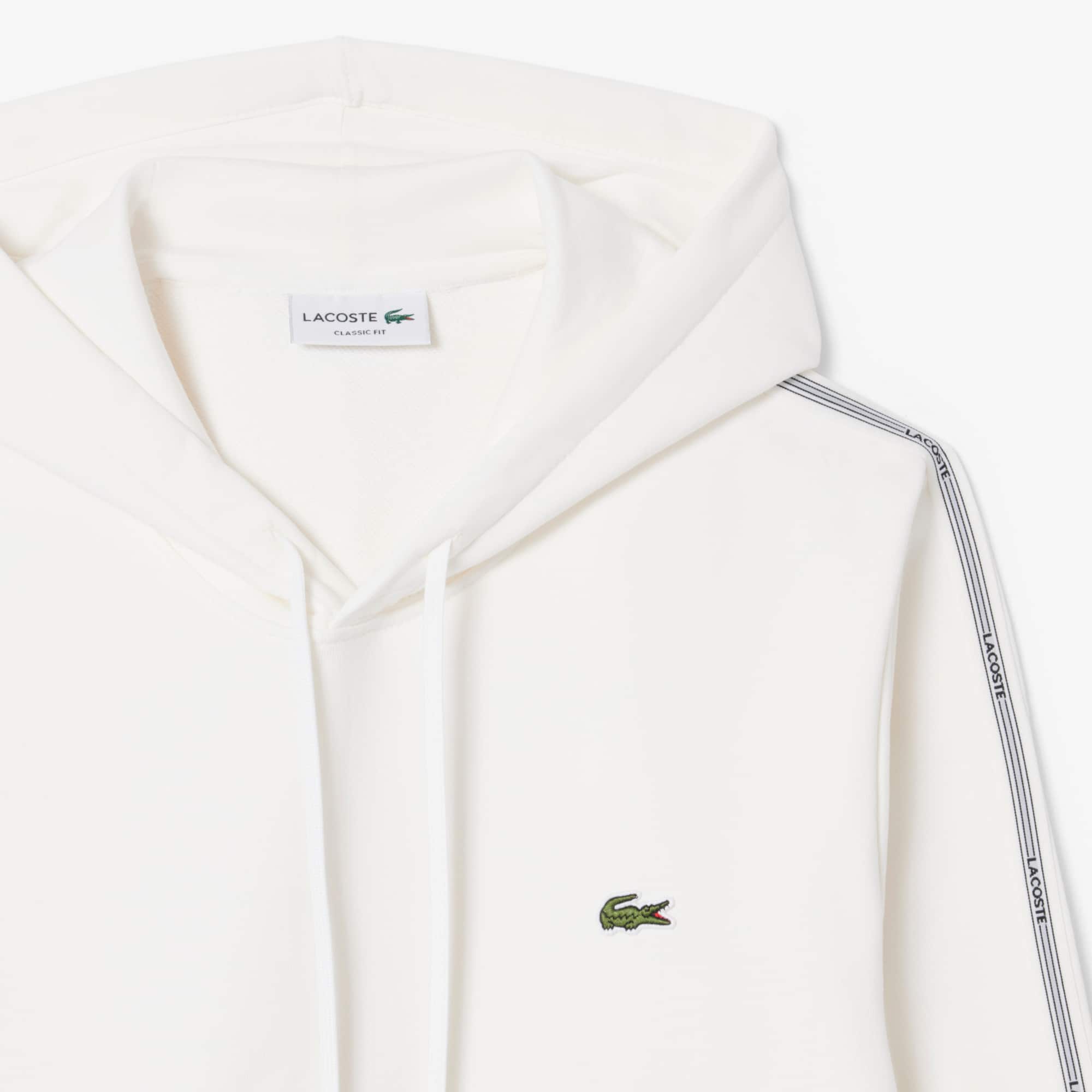 Logo Stripe Zipped Hoodie - White
