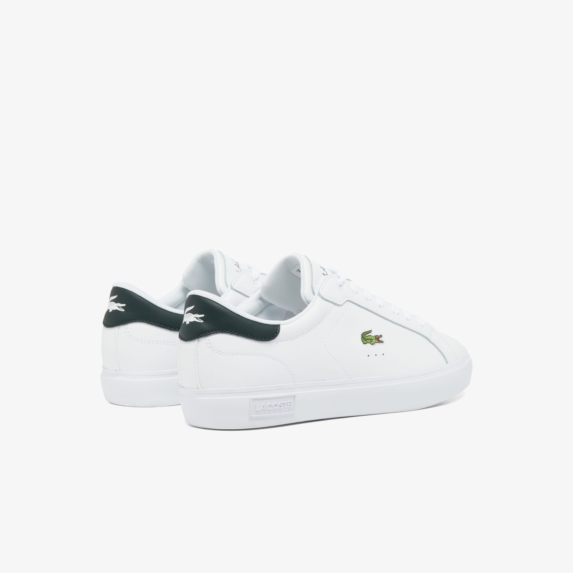 Men's Powercourt Leather Sneakers - WHITE/DARK GREEN