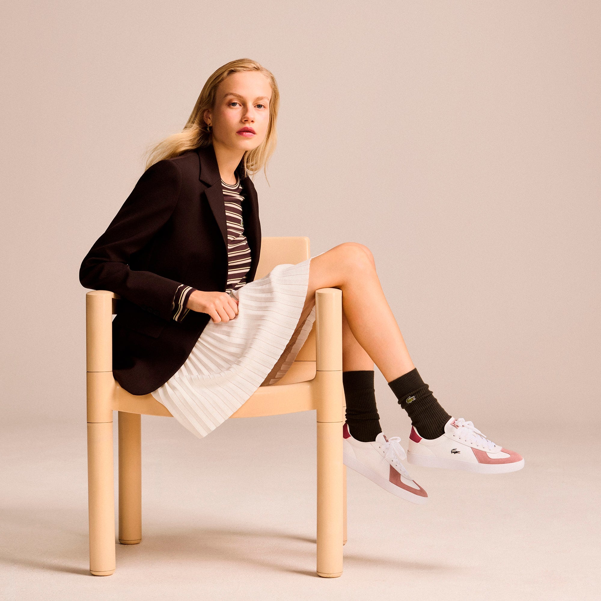 Women's Baseshot Pro Leather Sneakers - WHITE/PINK