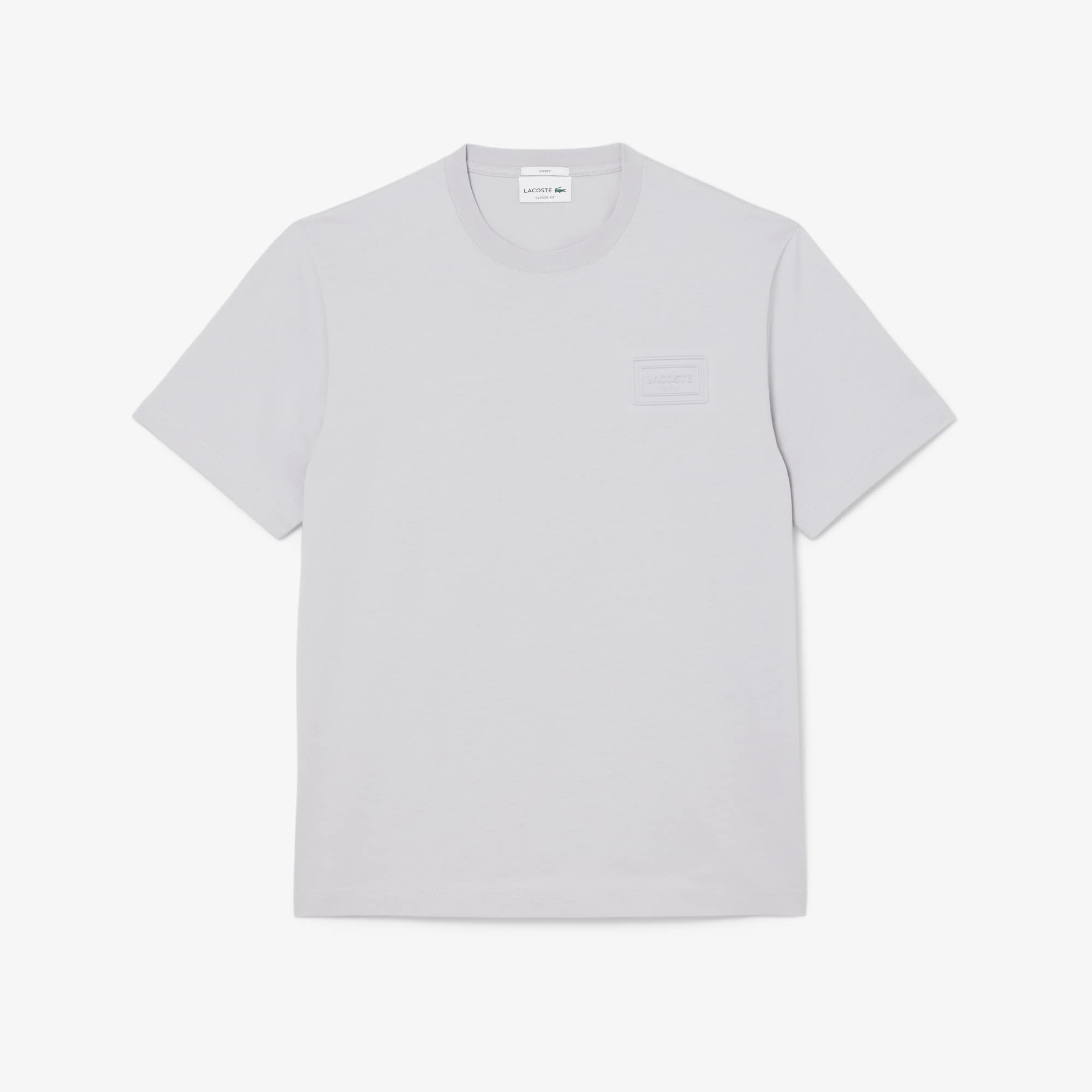 Embossed Branding Jersey T-Shirt - Light Grey