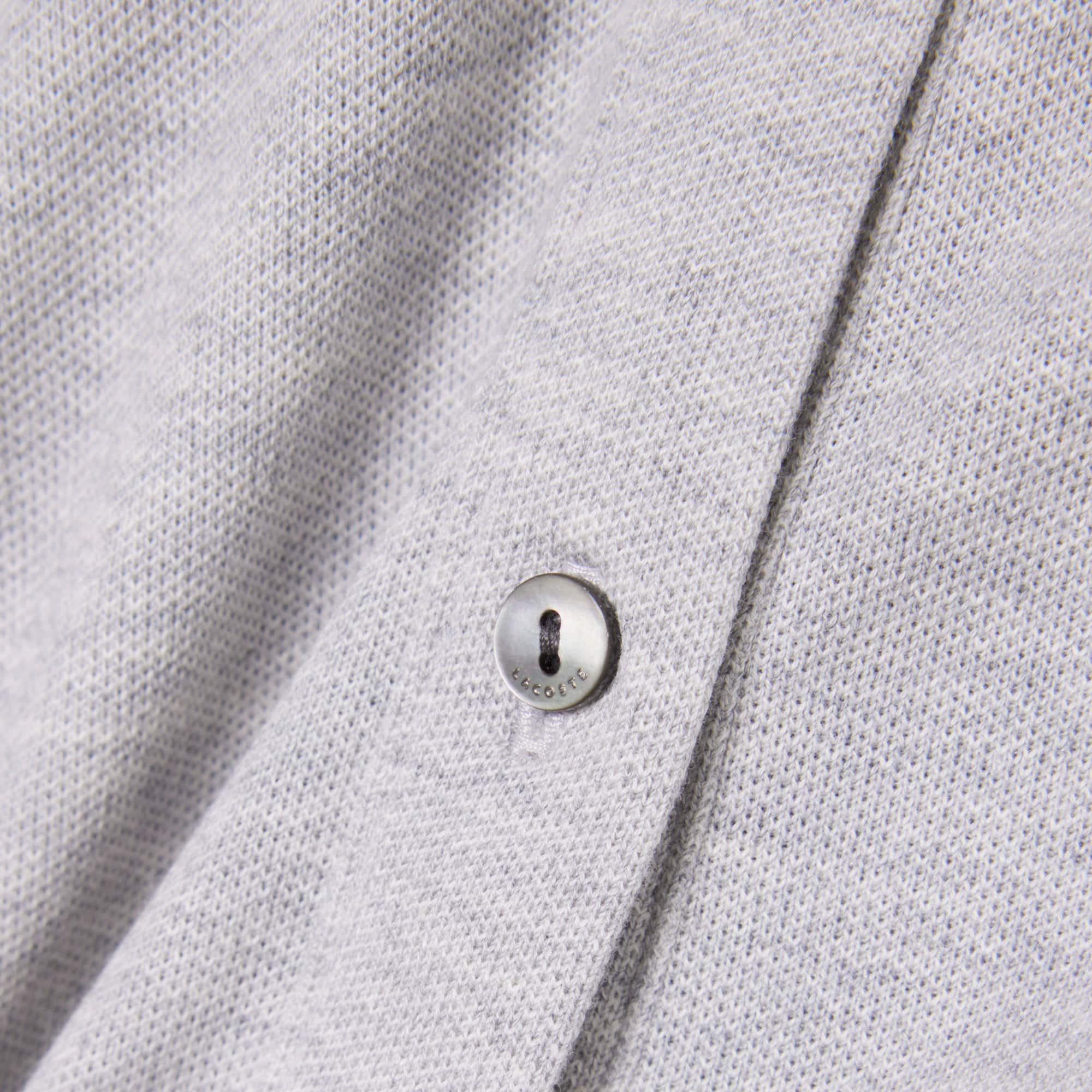 Stretch Piqué Polo Collar Romper - Grey Chine