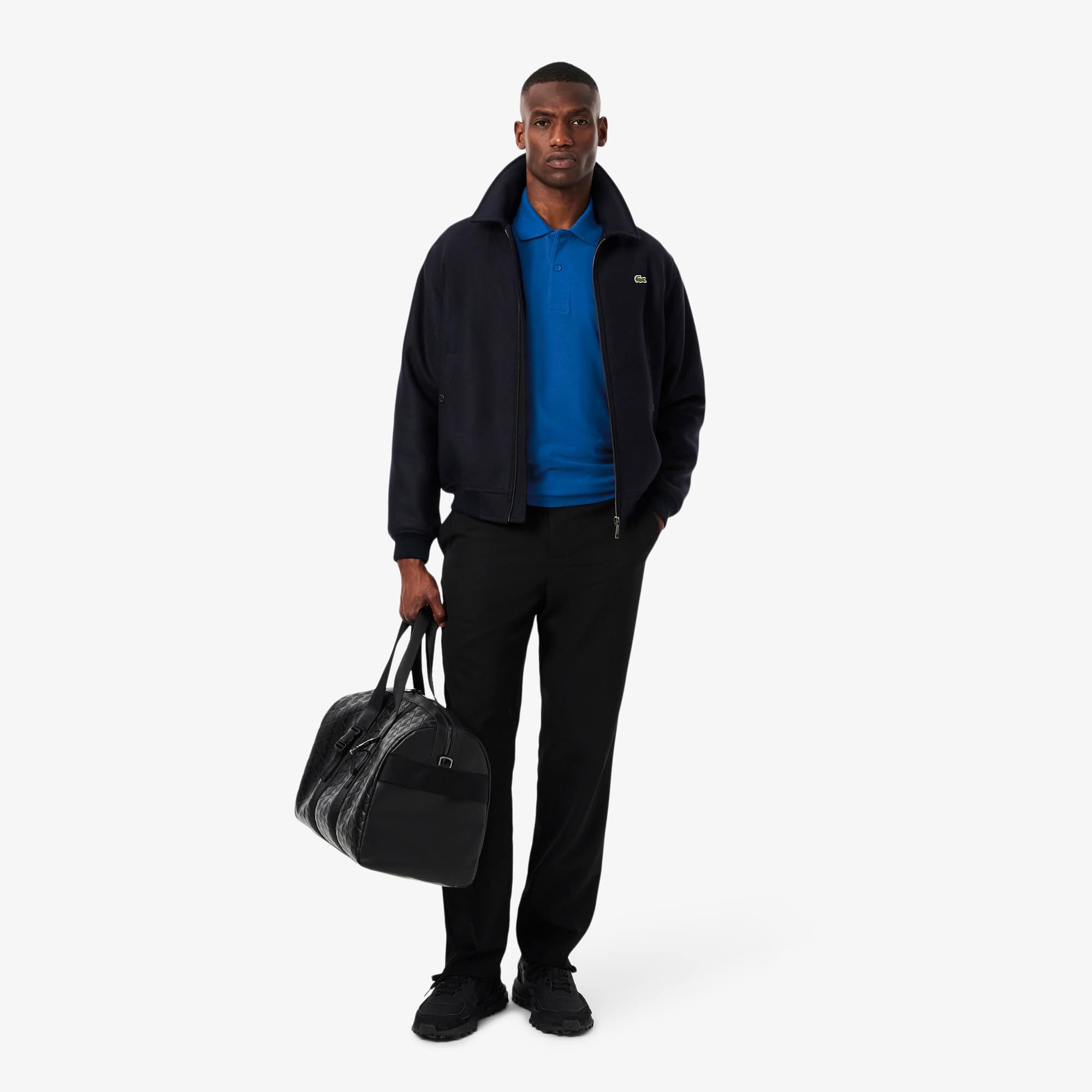 Men's Classic Fit Petit Piqué Badge Polo - Blue
