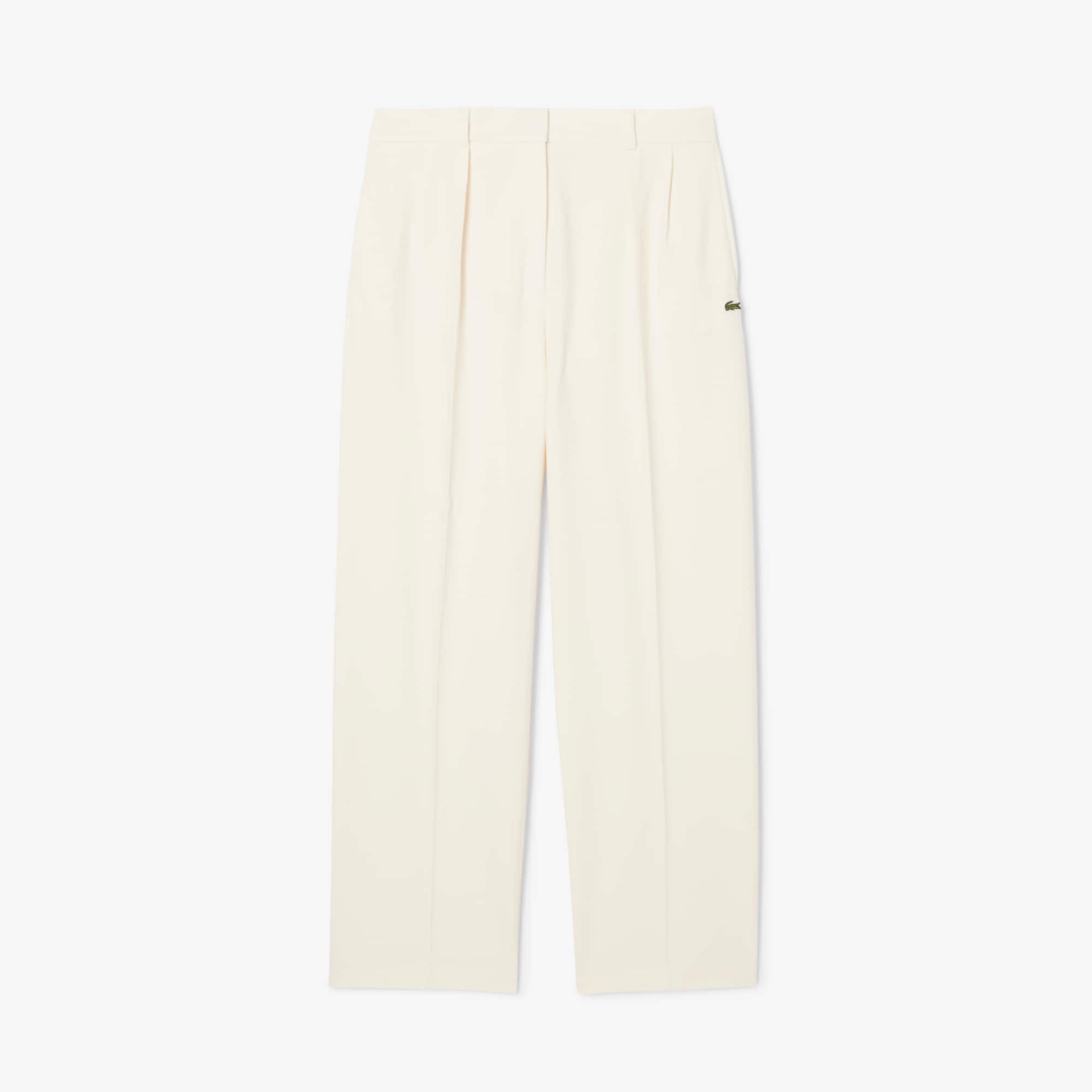 Women's Oversized Pleated Flannel Pants - Cream