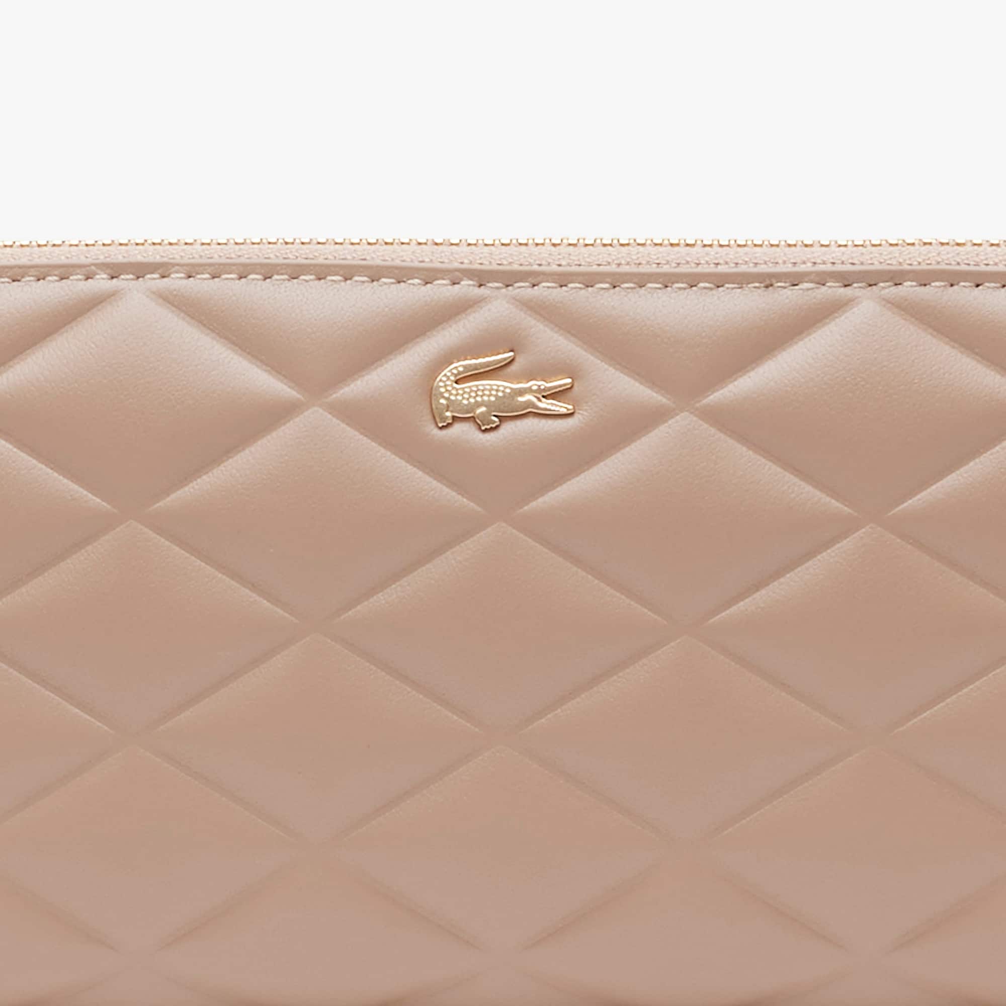 Large Crocodelle Leather Billfold - Taupe