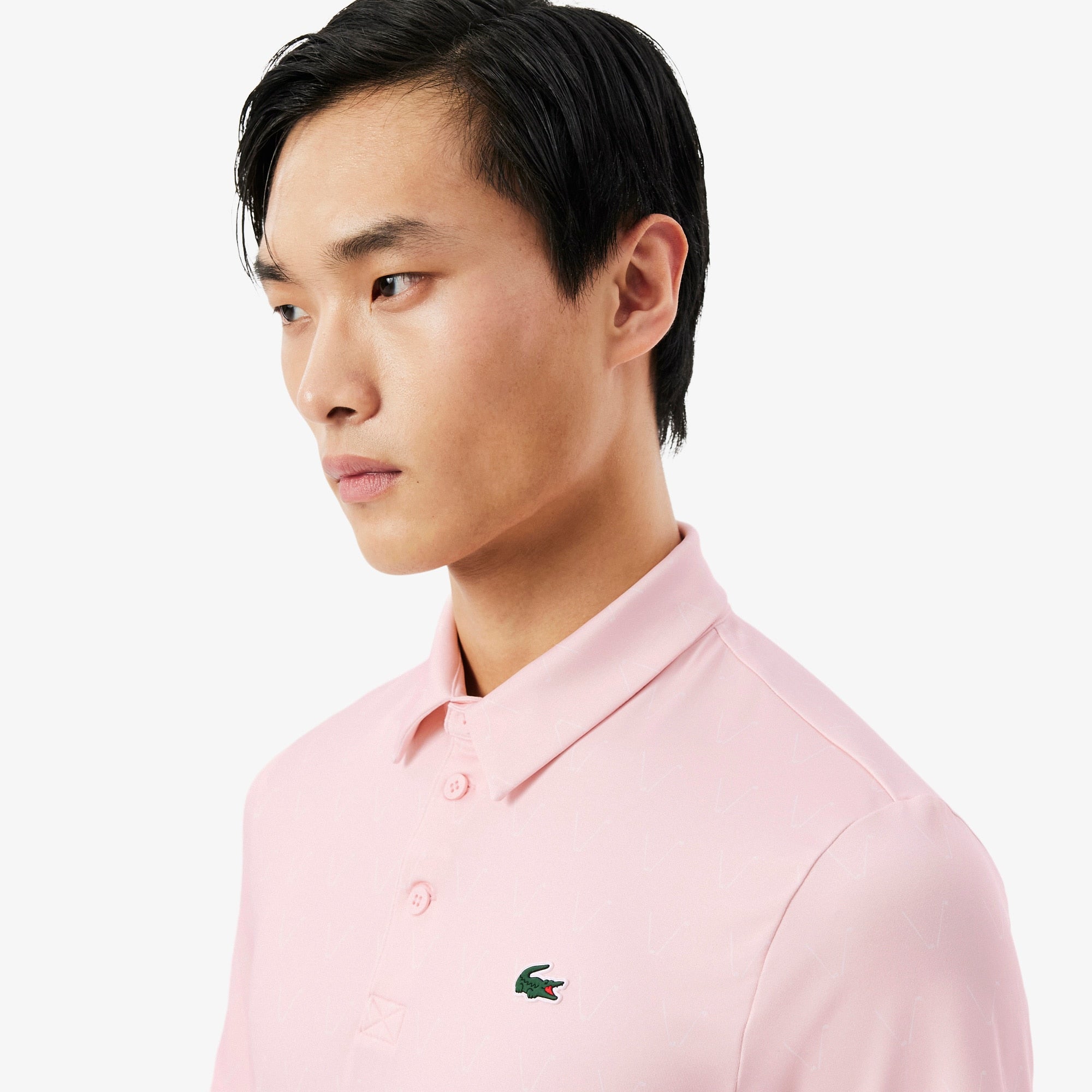 Regular Fit Printed Golf Polo - Light Pink / White