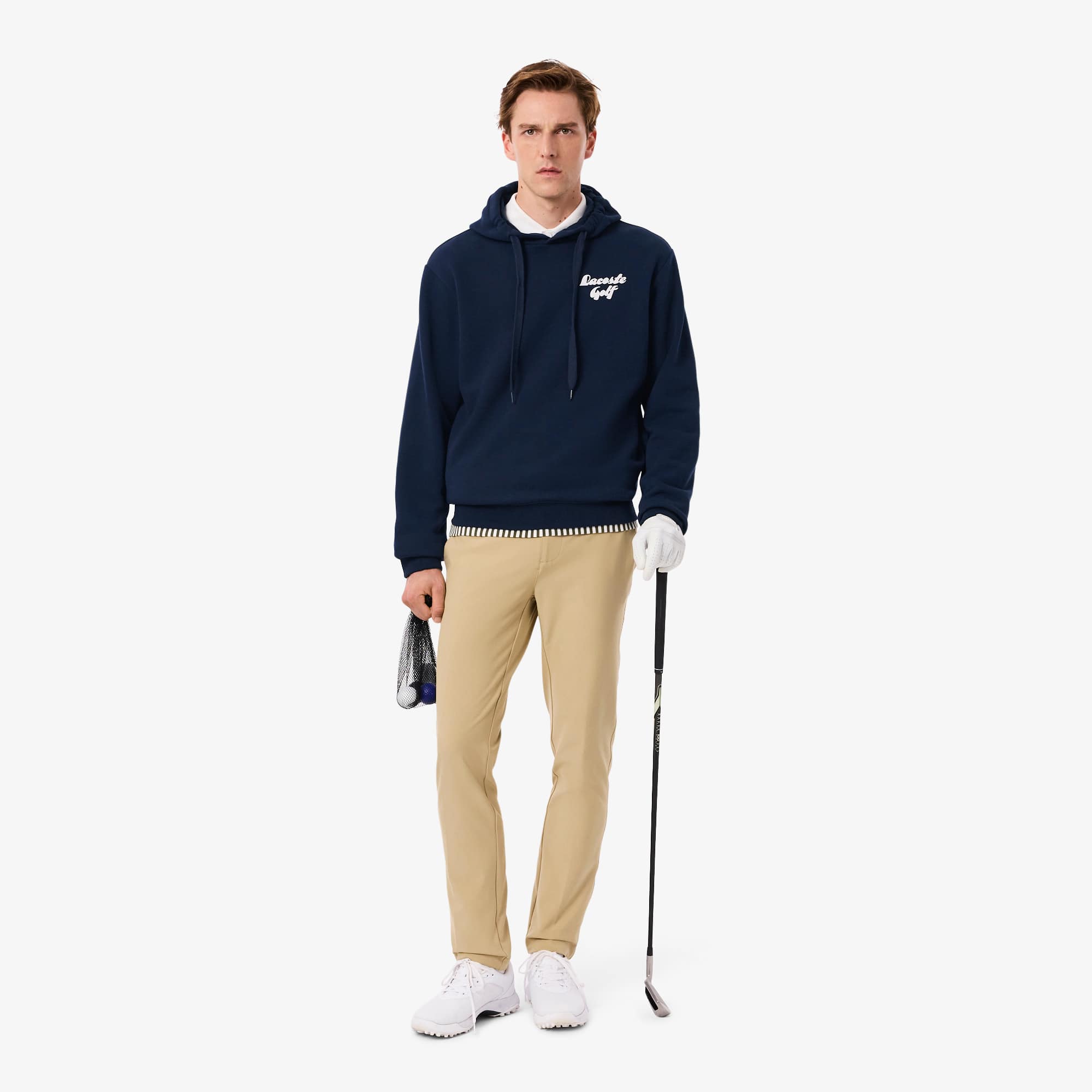 Men's Printed Fleece Golf Hoodie - Navy Blue