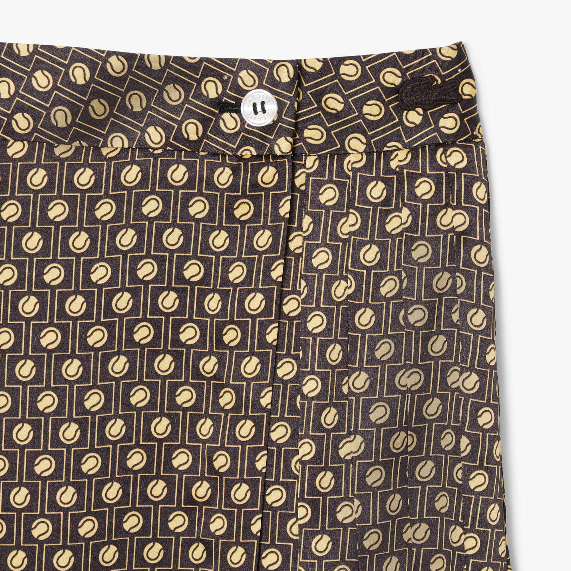 Printed pleated Midi Skirt - Marron / Jaune