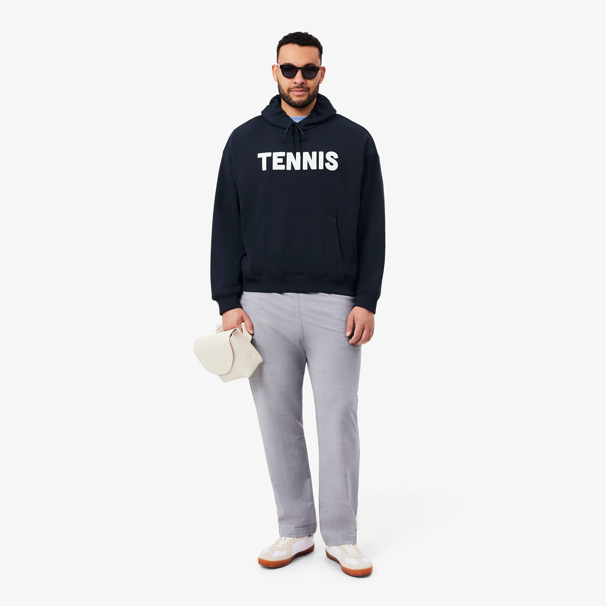 Tennis Print Hoodie - Black