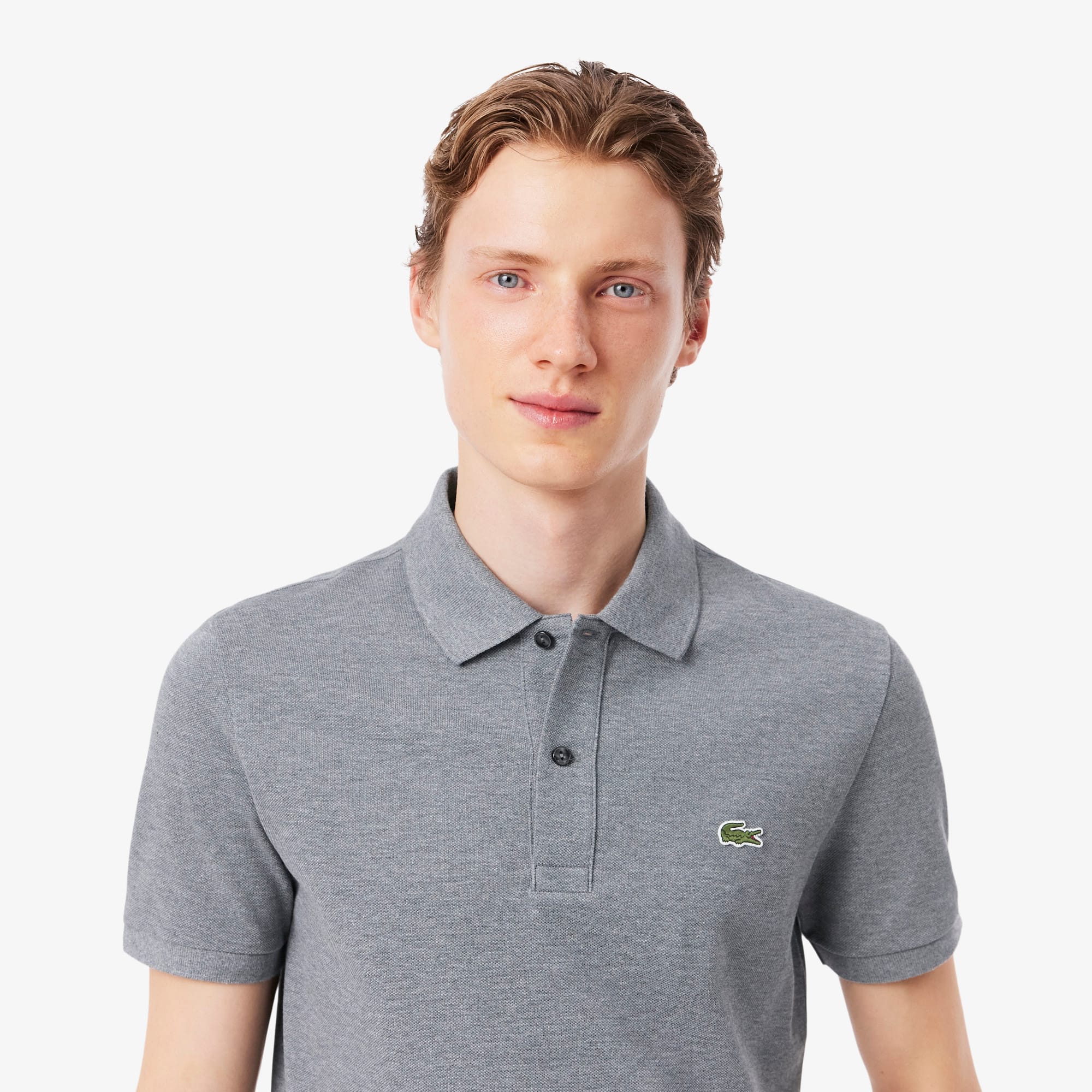 Men's Slim Fit Piqué Polo - Gris Chine