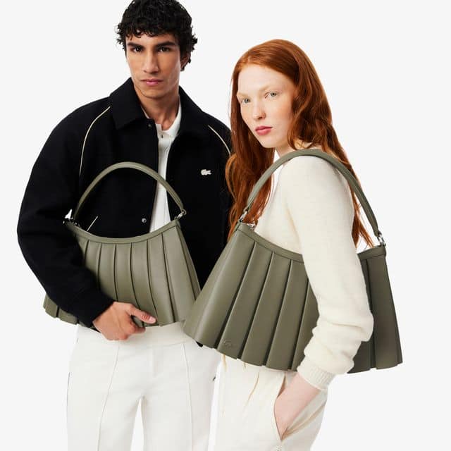 Large Lenglen Leather Bag - Kaki