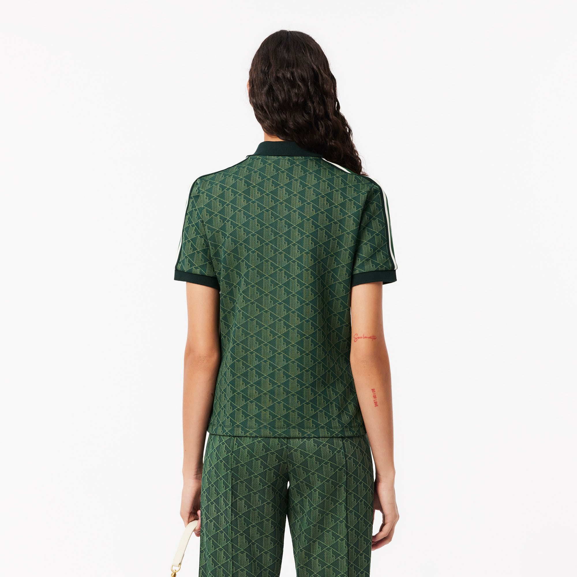 Women's Slim Fit Monogram Polo - Green / Khaki Green