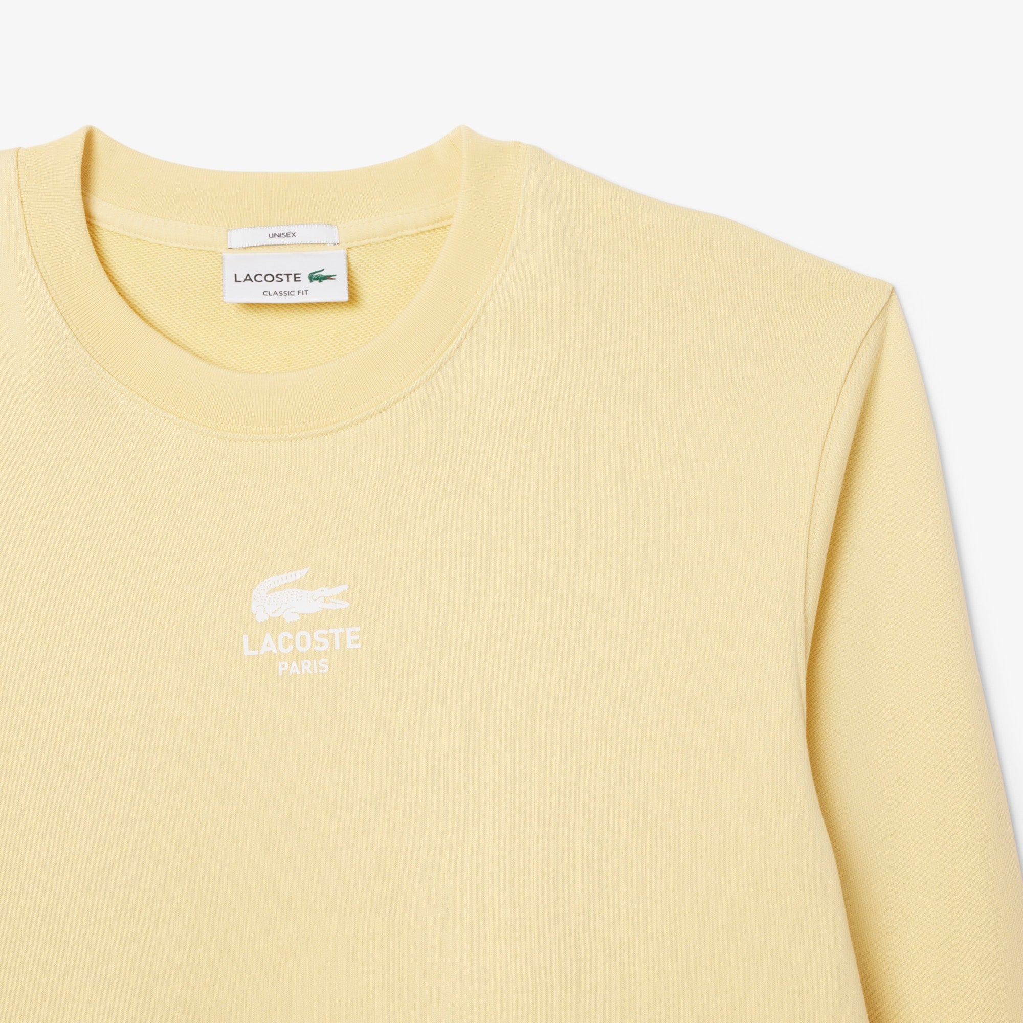 Unisex Printed Fleece Sweatshirt - Yellow