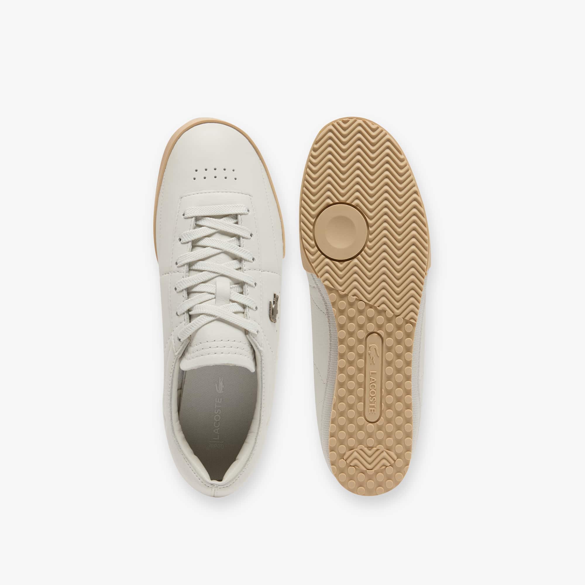 Men's Aura Leather Sneakers - OFF WHT/LT BRW