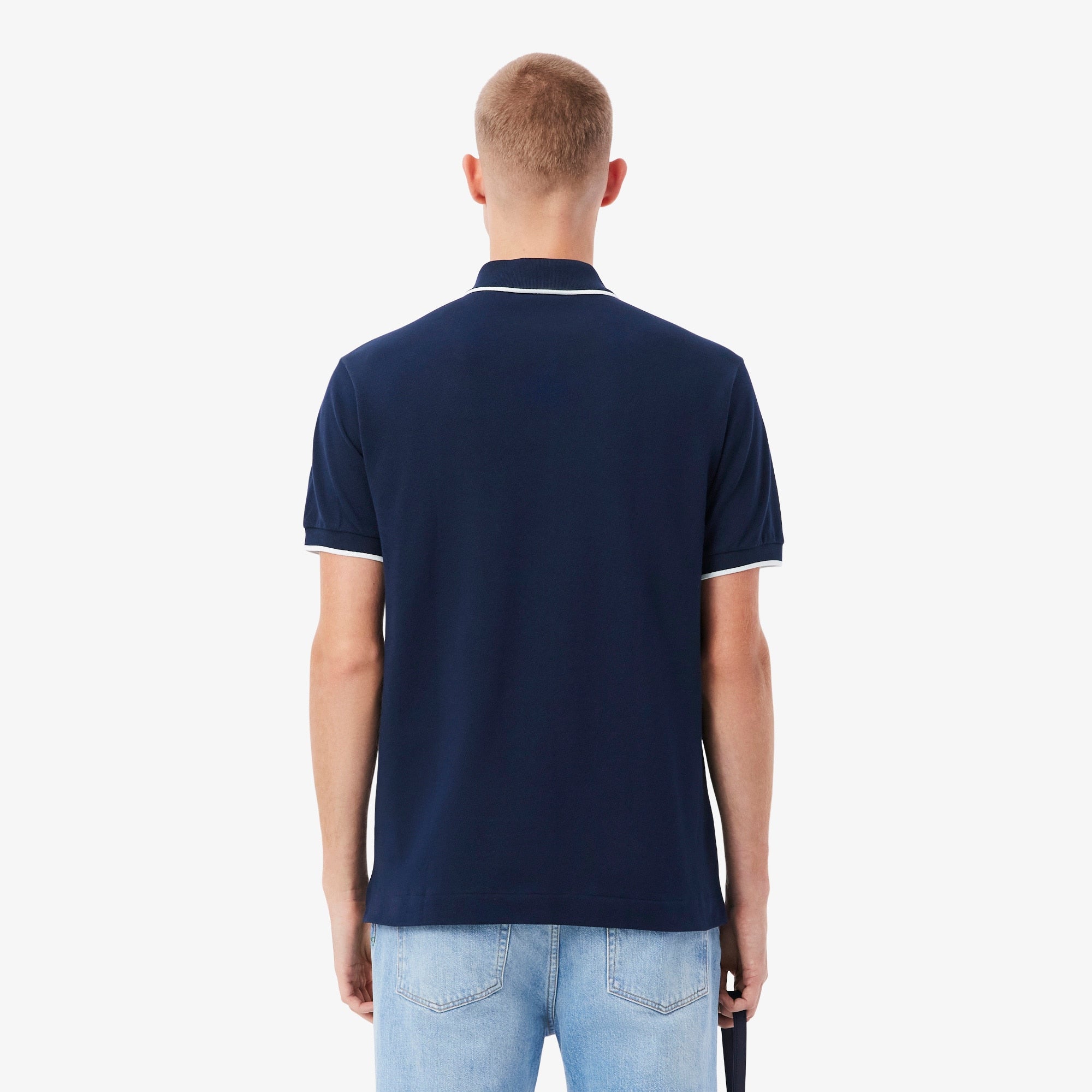 Men's Classic Fit Pocket Accent Polo - Navy Blue / White