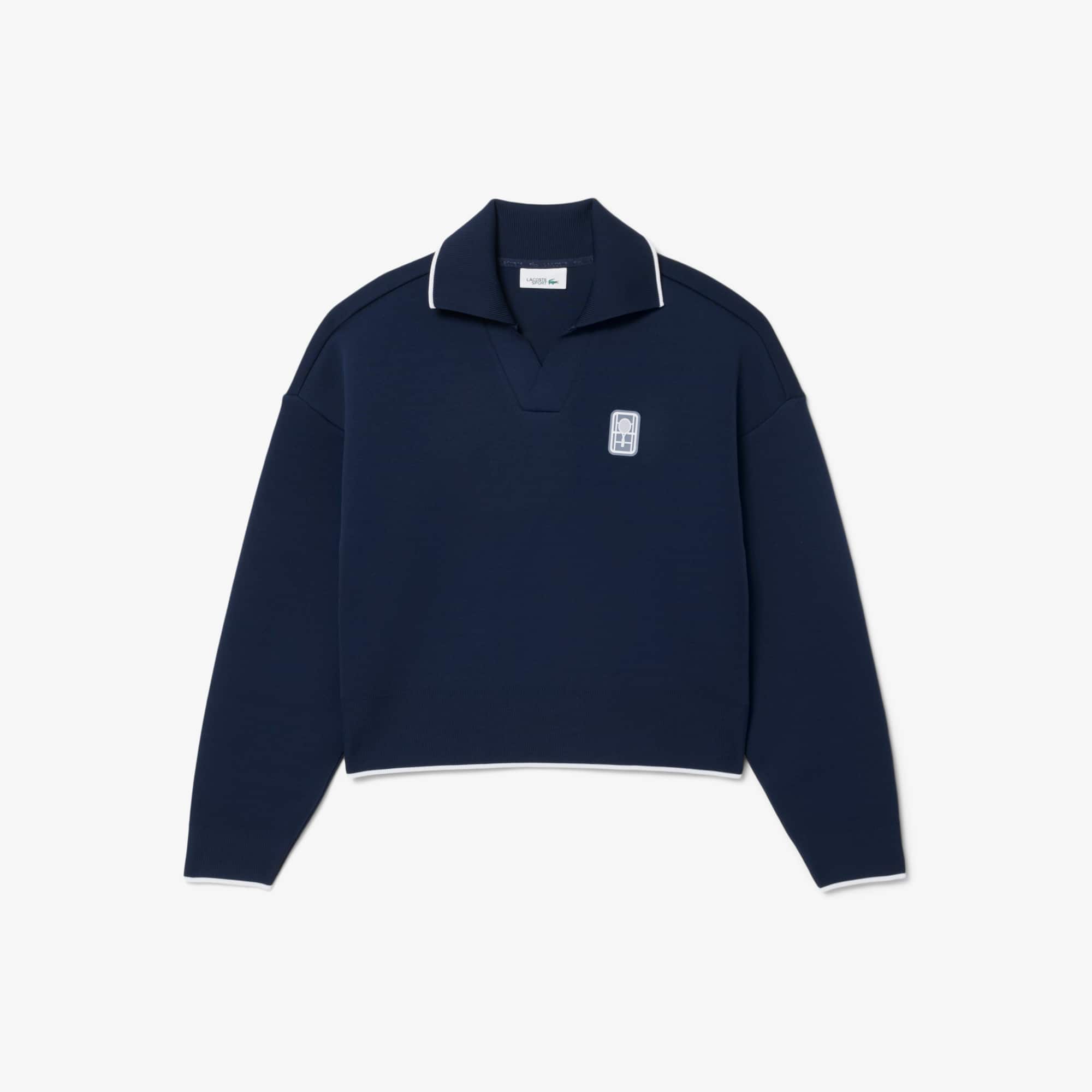 Tennis Heritage Polo Collar Sweatshirt - Navy Blue